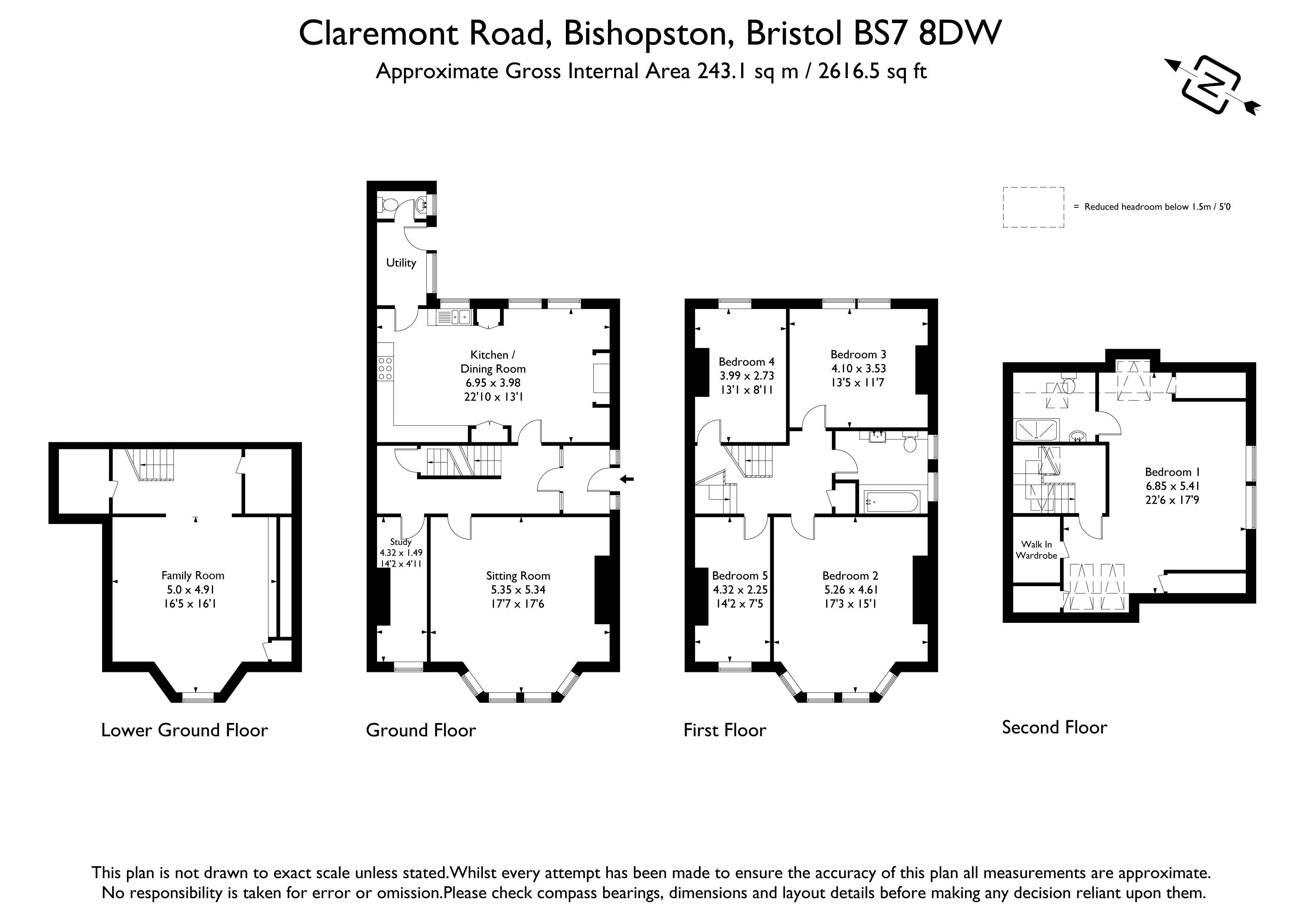 71, Claremont Road, Bristol floorplan