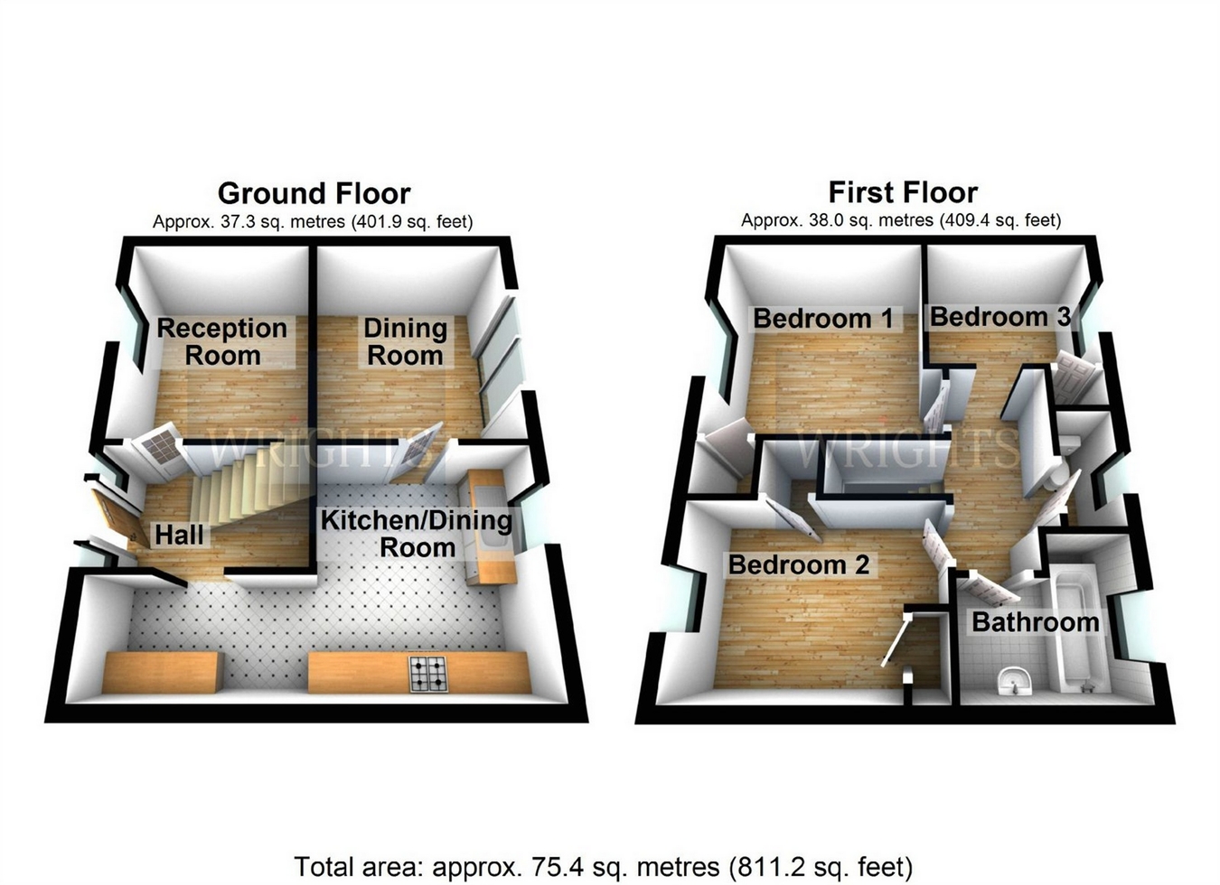 3 Bedrooms Terraced house for sale in Bishops Rise, Hatfield, Hertfordshire AL10