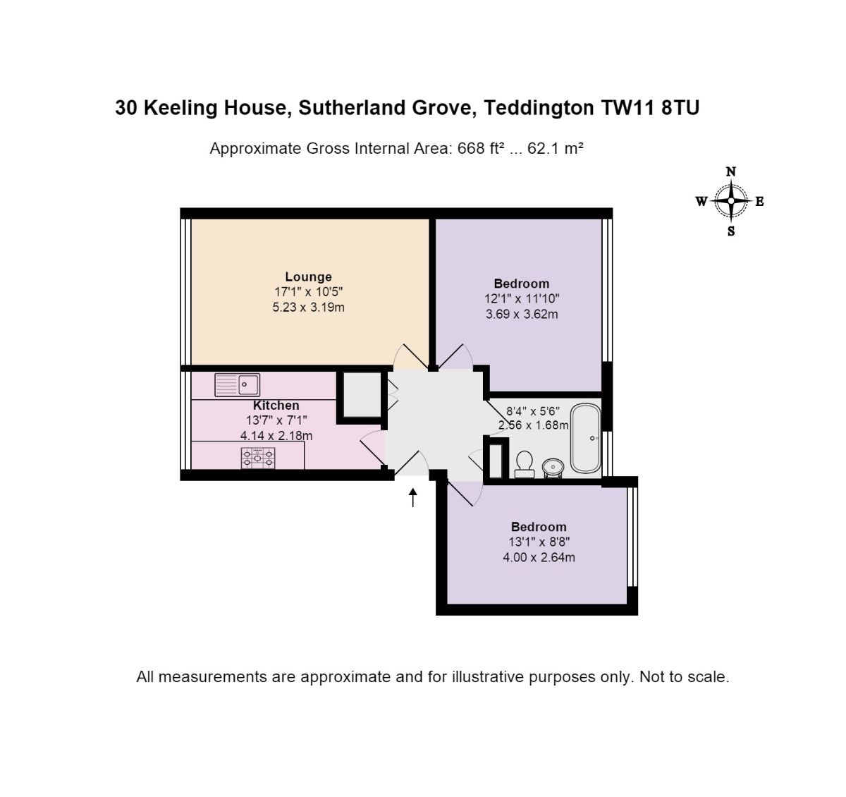 3 Bedrooms Flat to rent in Sutherland Grove, Teddington TW11