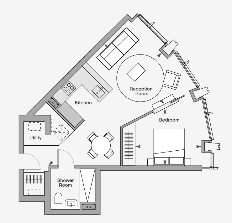 1 Bedrooms Flat to rent in Southbank Tower, London SE1