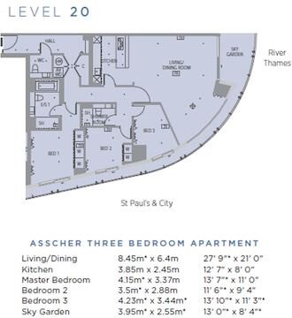 3 Bedrooms Flat to rent in One Blackfriers, London SE1