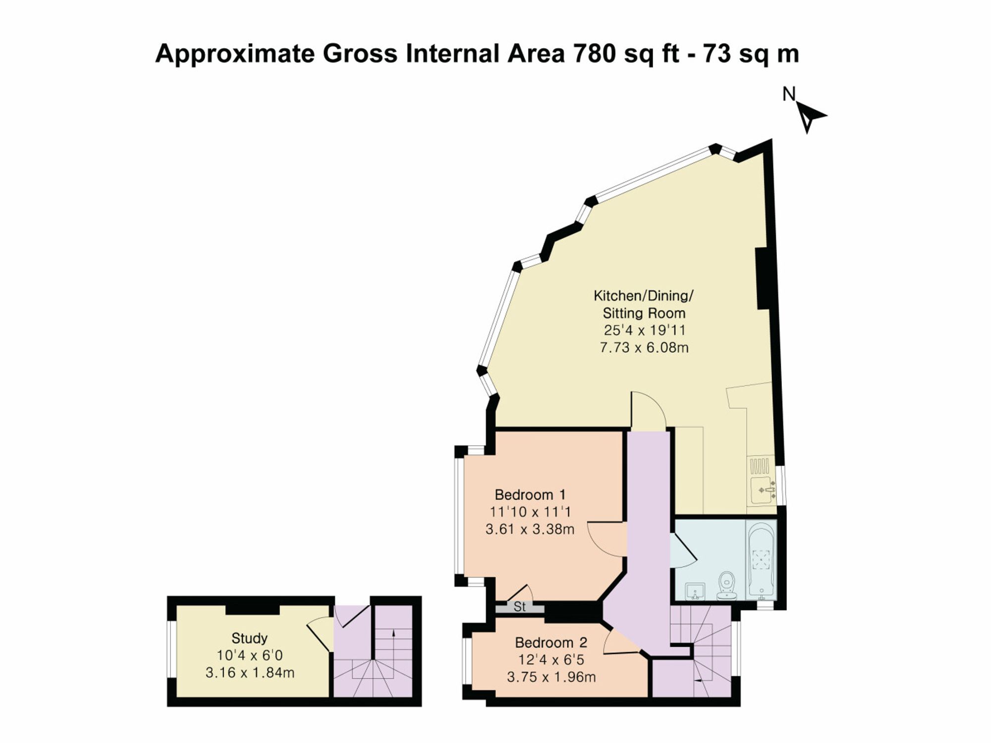 Top floor flat, 1-3 Greys Road, Henley-on-Thames floorplan