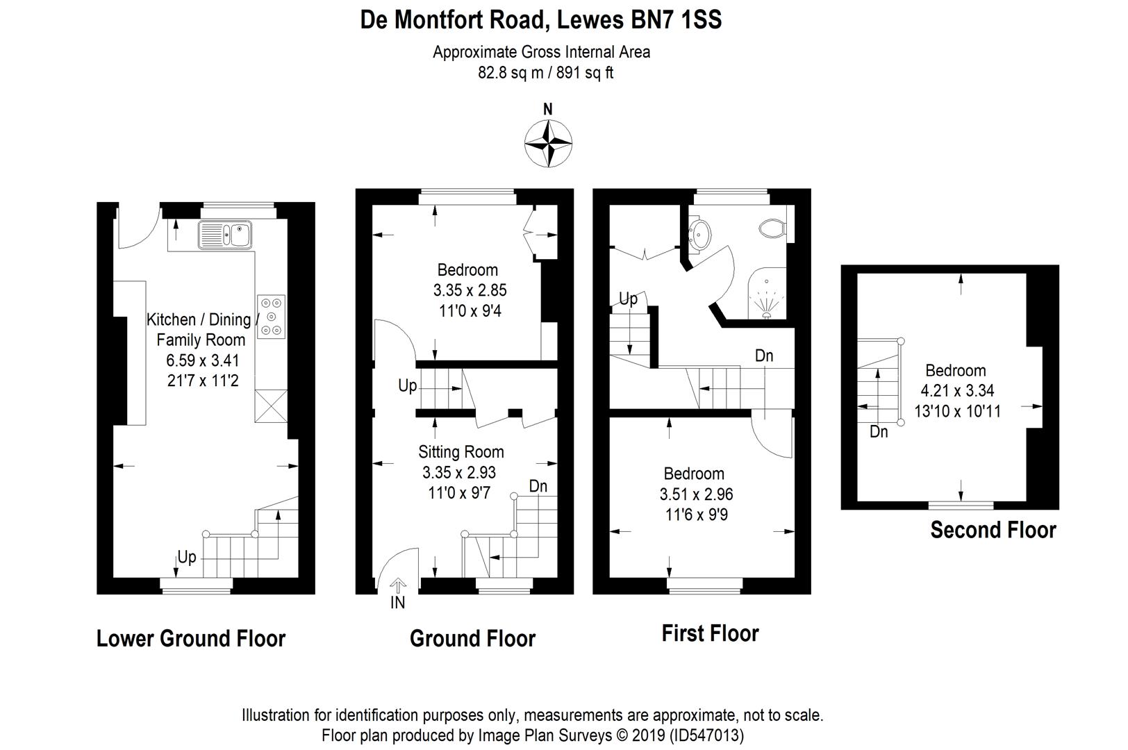 3 Bedrooms Terraced house for sale in De Montfort Road, Lewes BN7