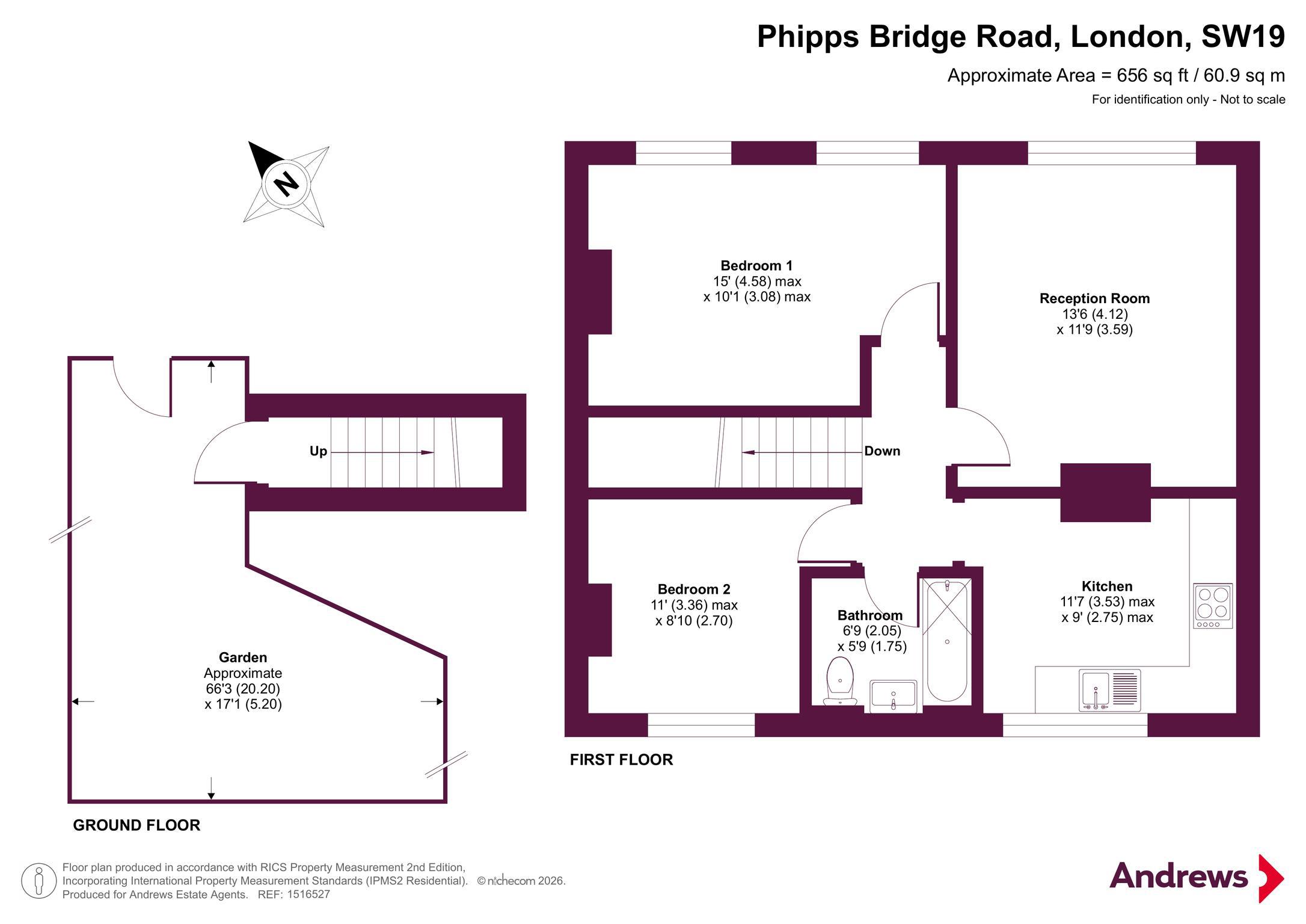 156, Phipps Bridge Road, London floorplan