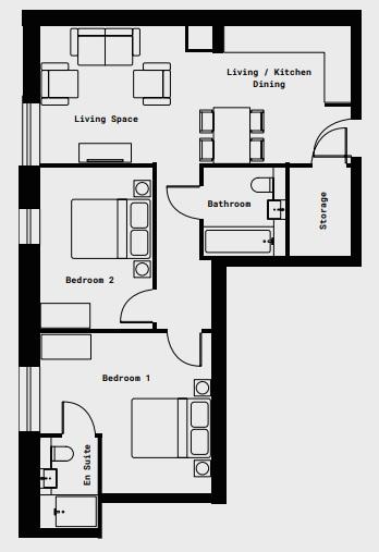 C707 Lu2on 42-50, Kimpton Road, Bedfordshire floorplan