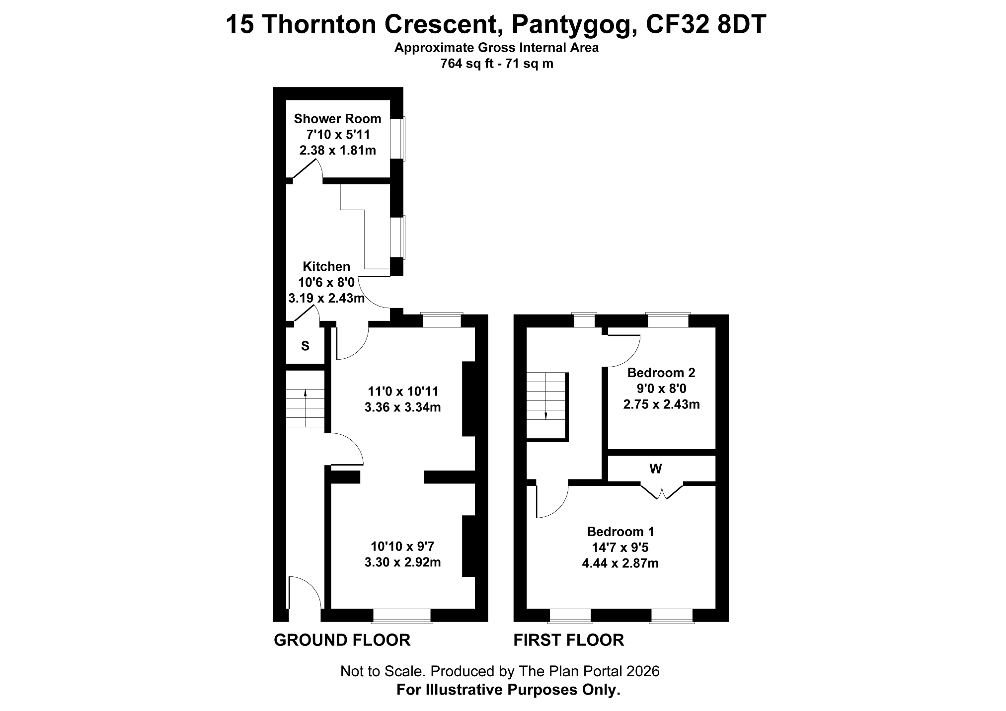 15, Thornton Crescent, Bridgend floorplan