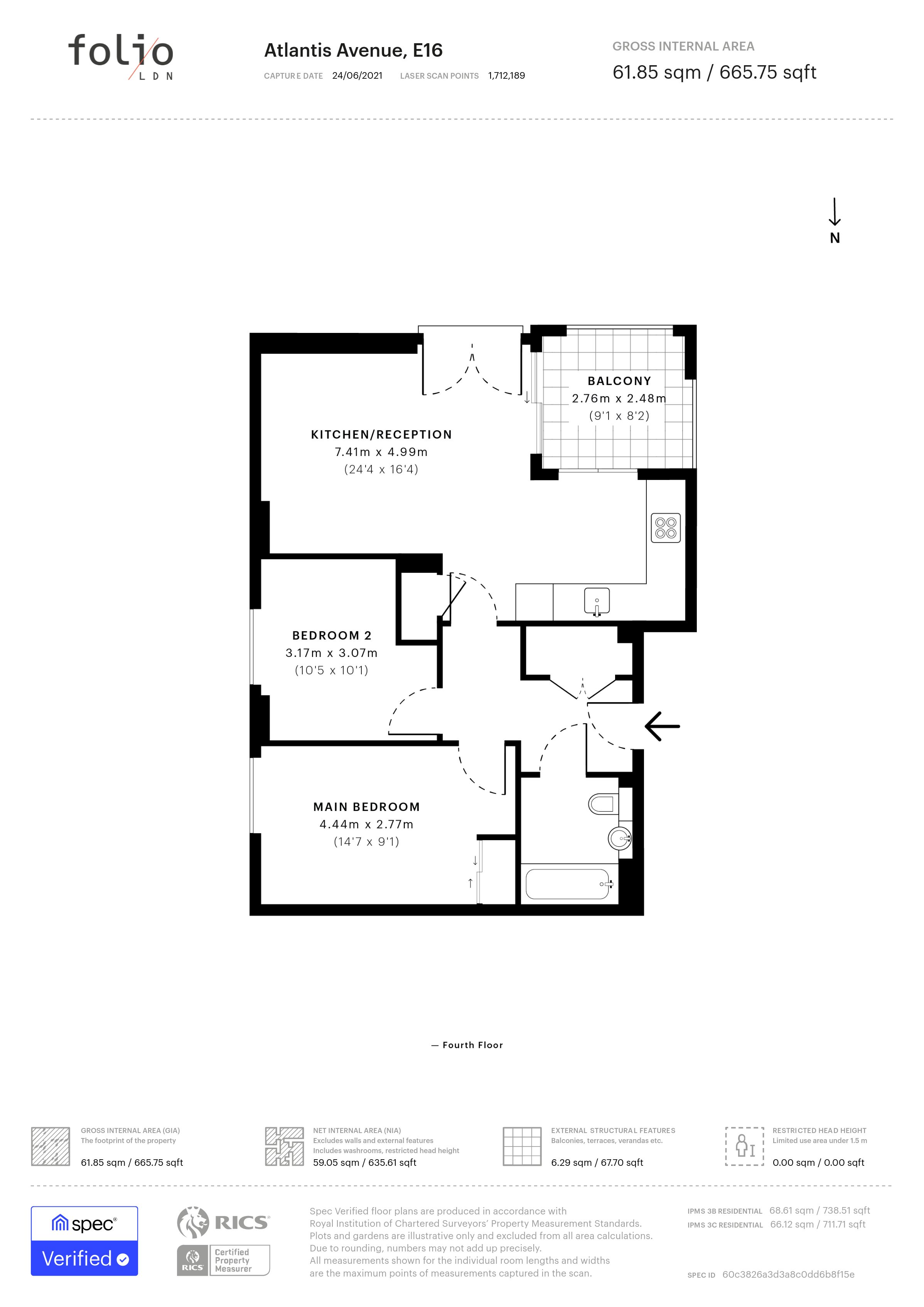 Flat 24, Pennant House,, 37 Atlantis Avenue, London floorplan