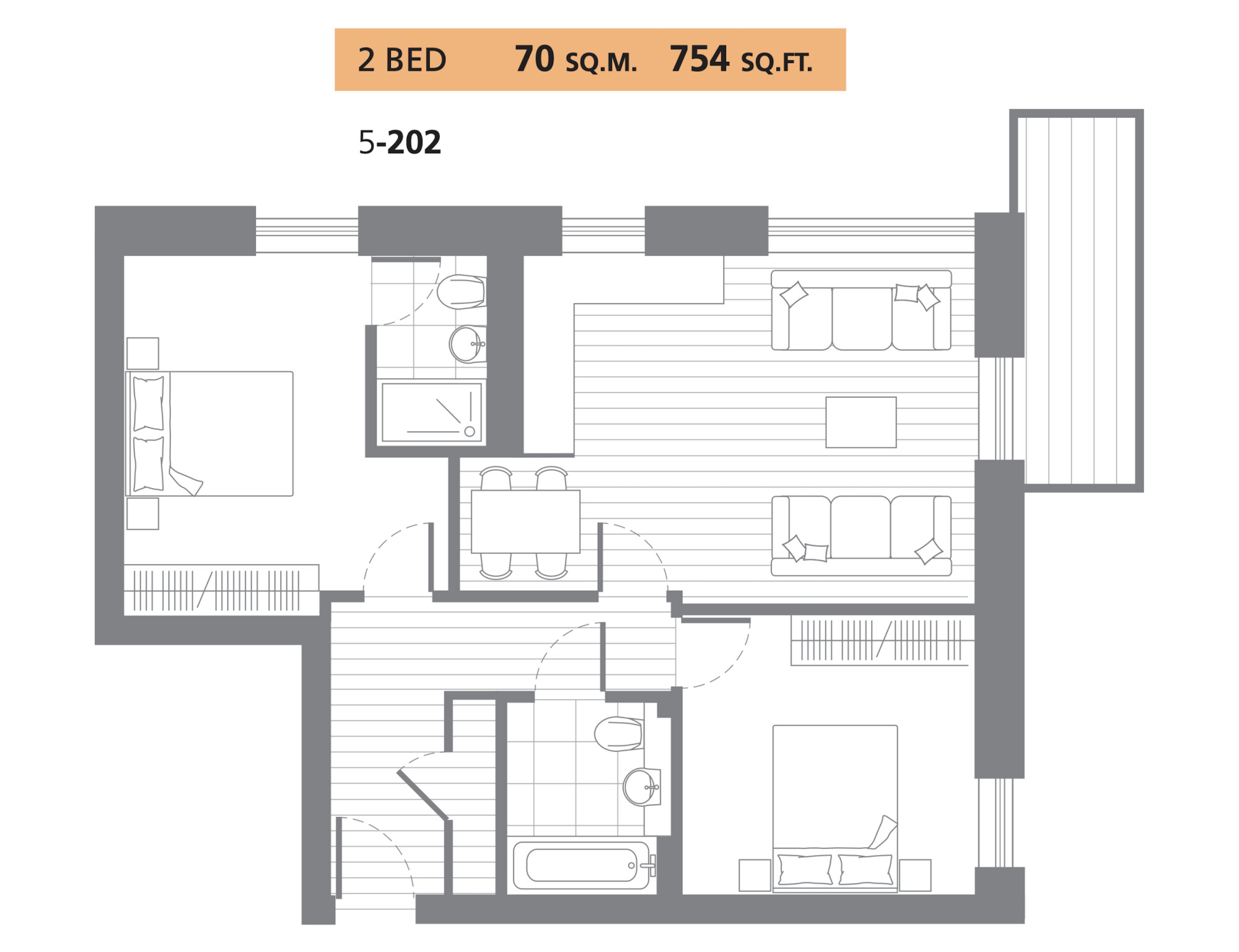 Flat 202, Prince Court, Canning Town floorplan
