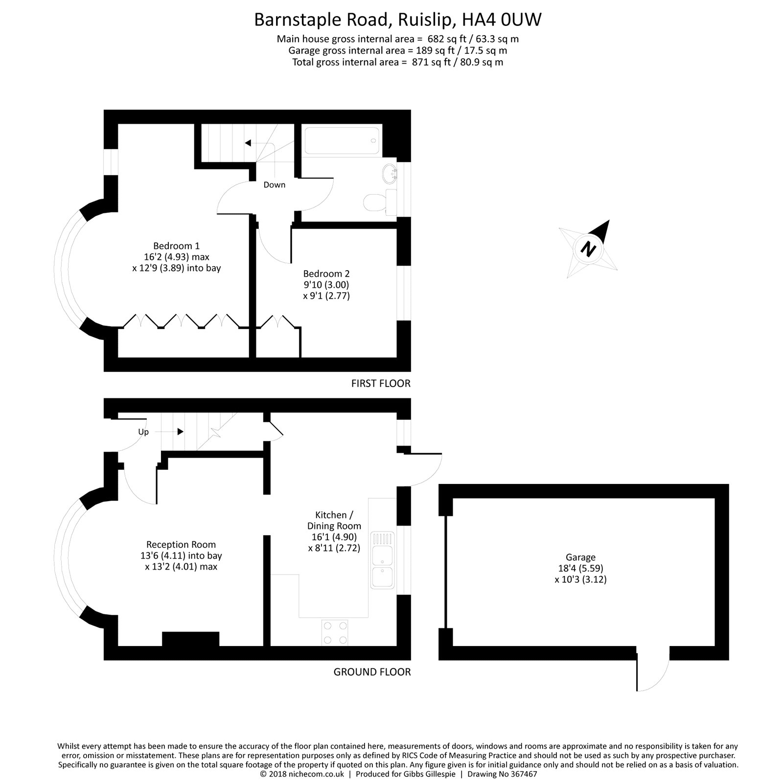 2 Bedrooms Terraced house for sale in Barnstaple Road, Ruislip, Middlesex HA4