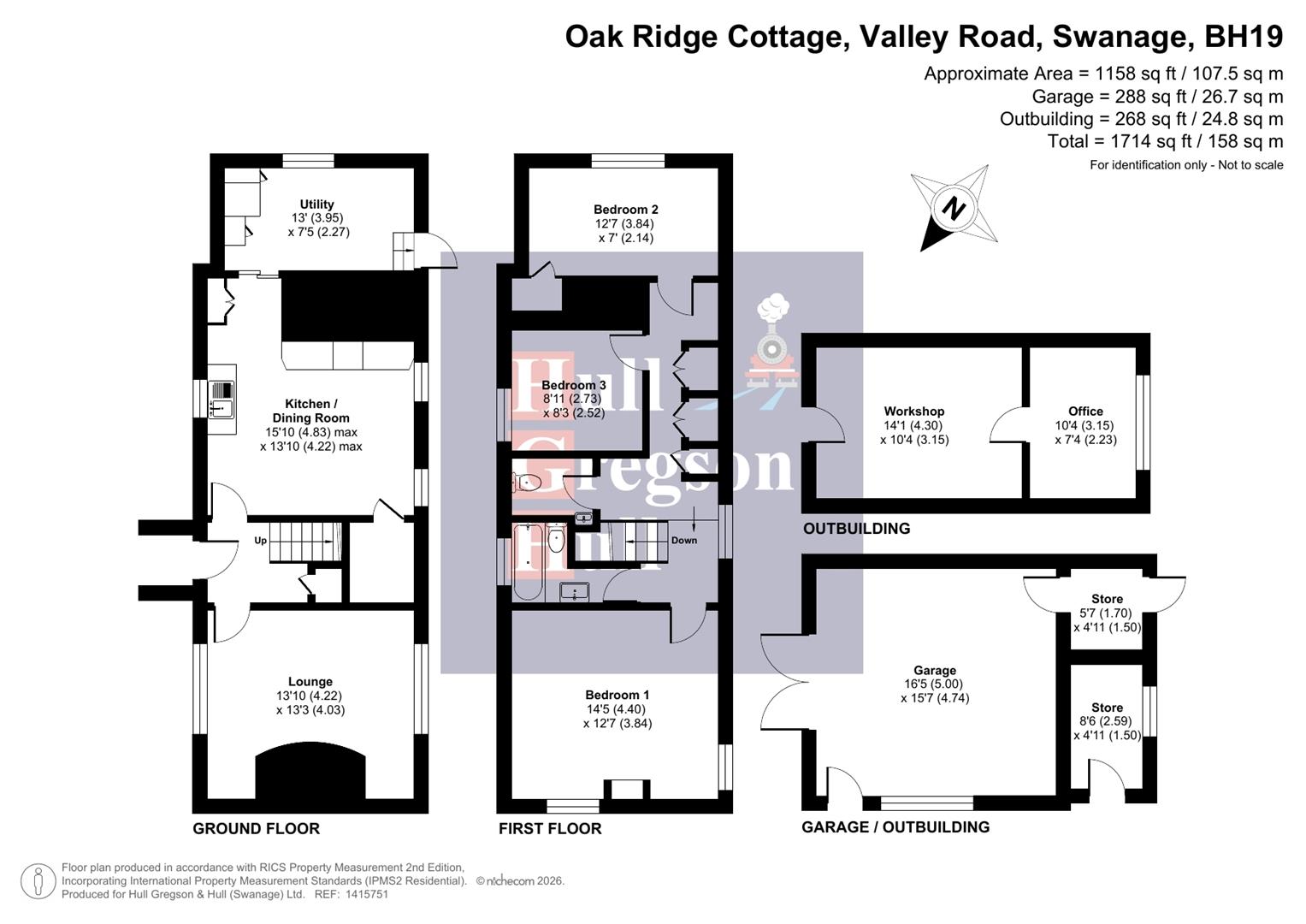 Oak Ridge Cottage, Valley Road, Swanage floorplan
