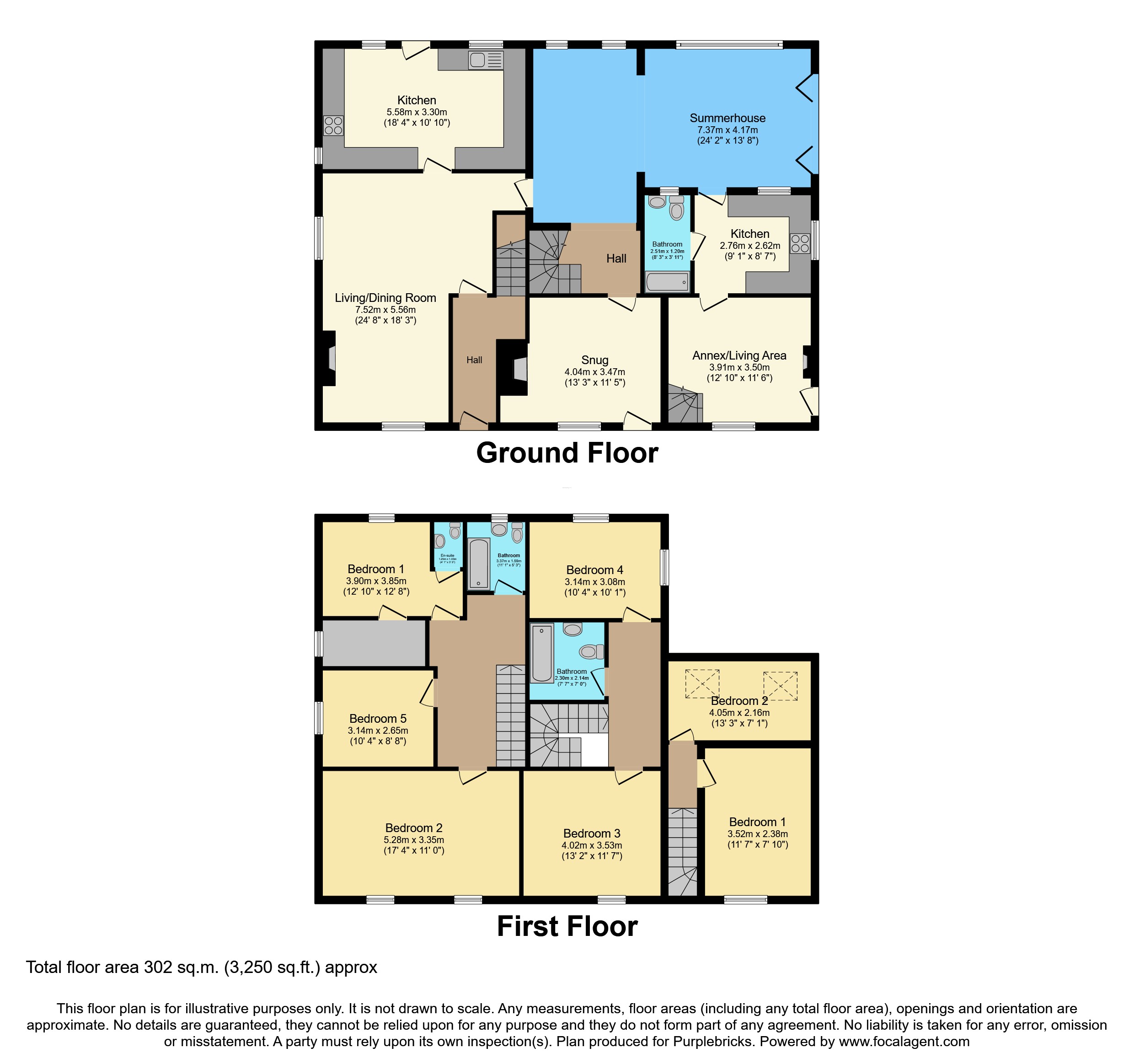 Rose Cottage, 5 Bed House With A Two Bed Annex, Croft Lane, Skegness floorplan