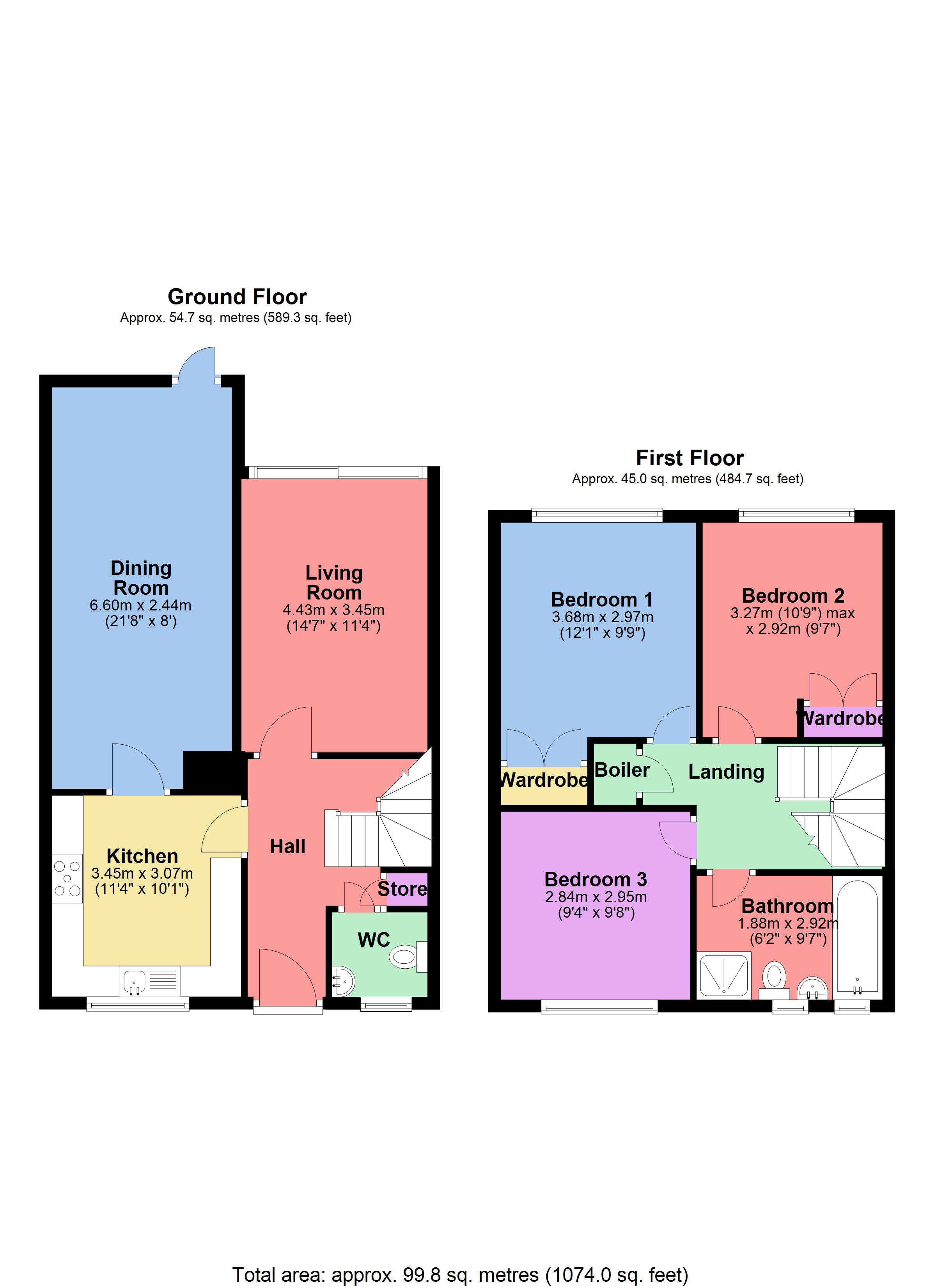 3 Bedrooms Terraced house for sale in Crawley Drive, Hemel Hempstead, Hertfordshire HP2