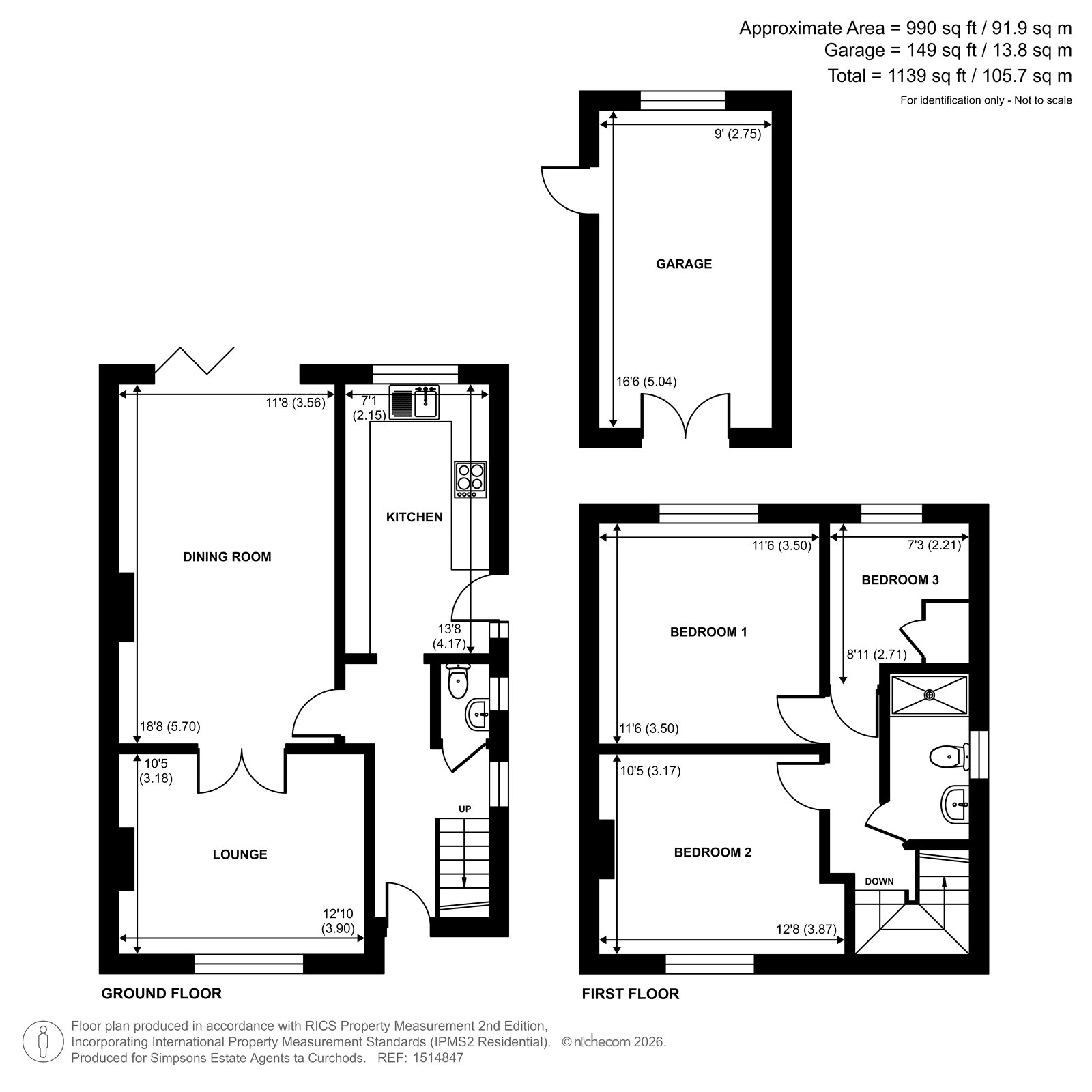 199, Woodham Lane, New Haw floorplan