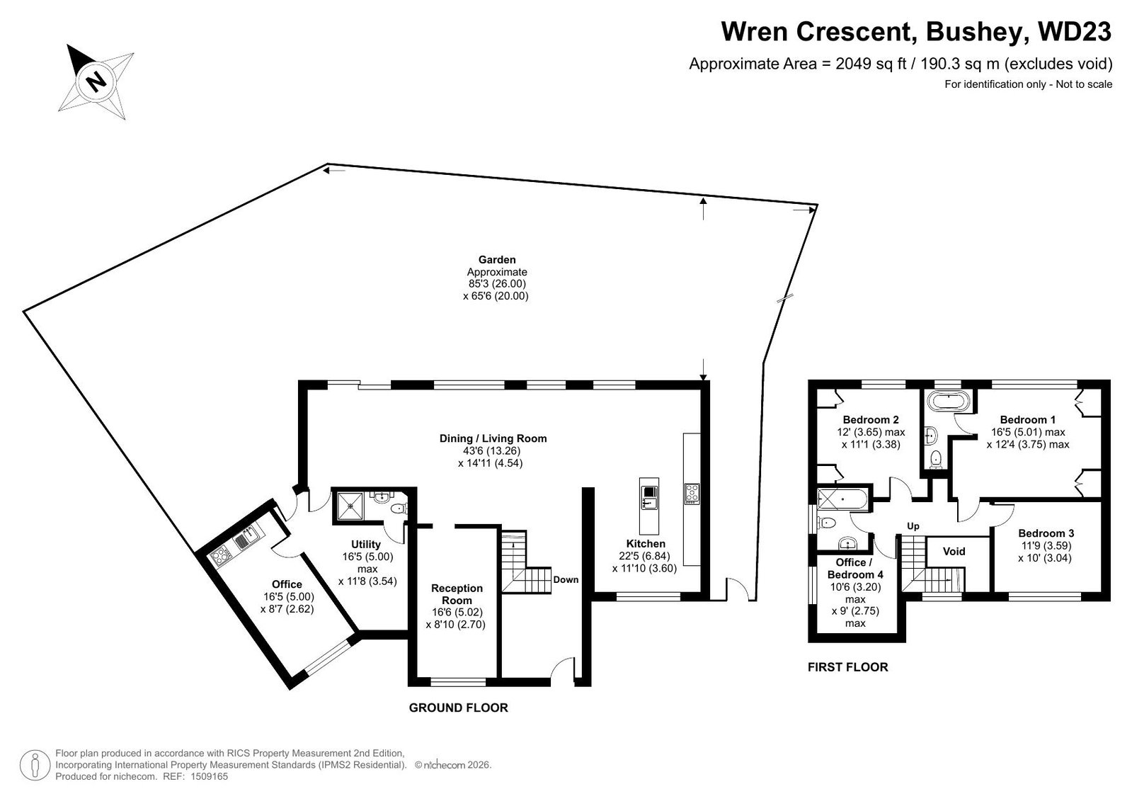 13, Wren Crescent, Bushey floorplan