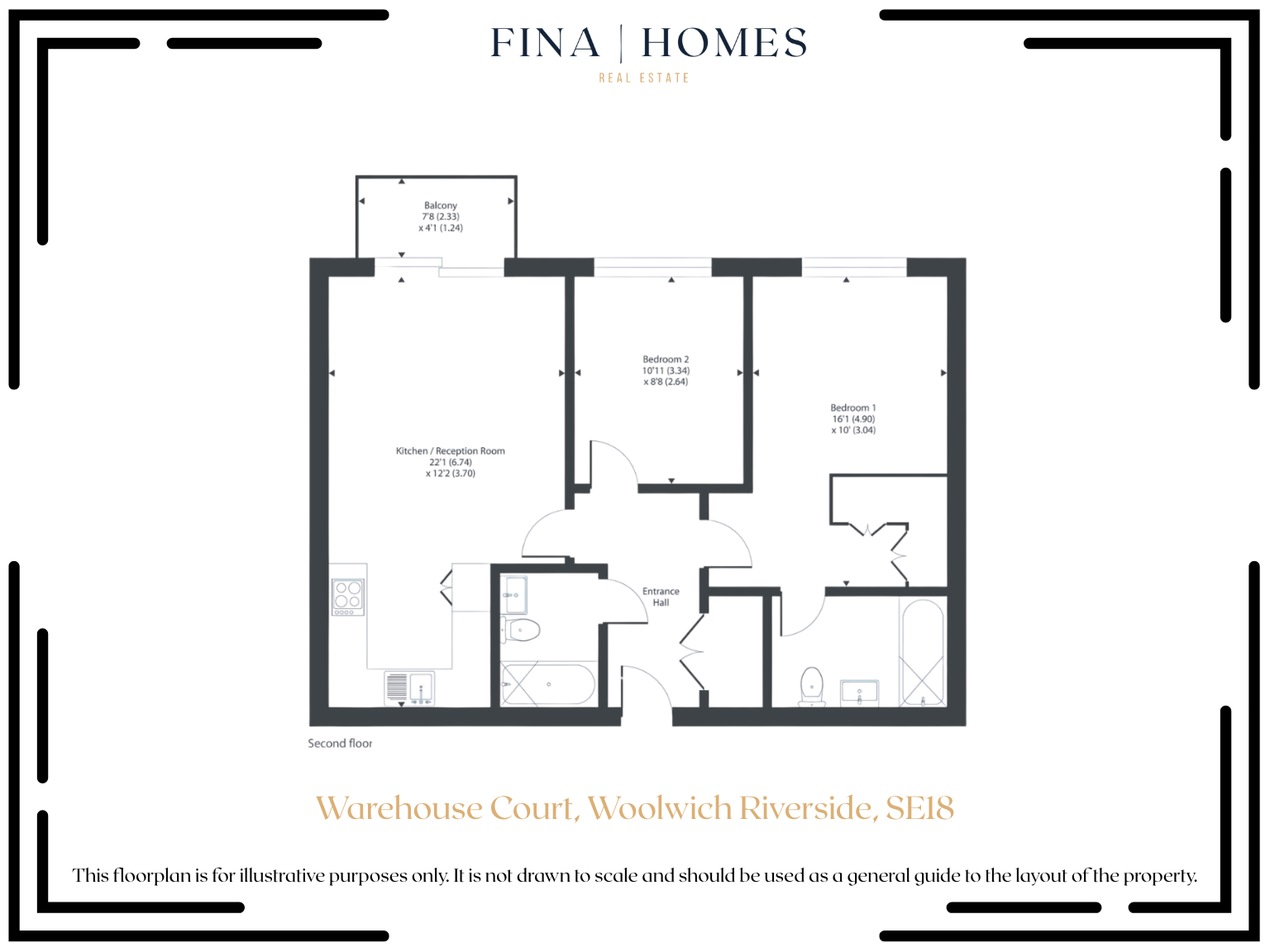 Warehouse Court,Flat 206, Major Draper Street, London floorplan