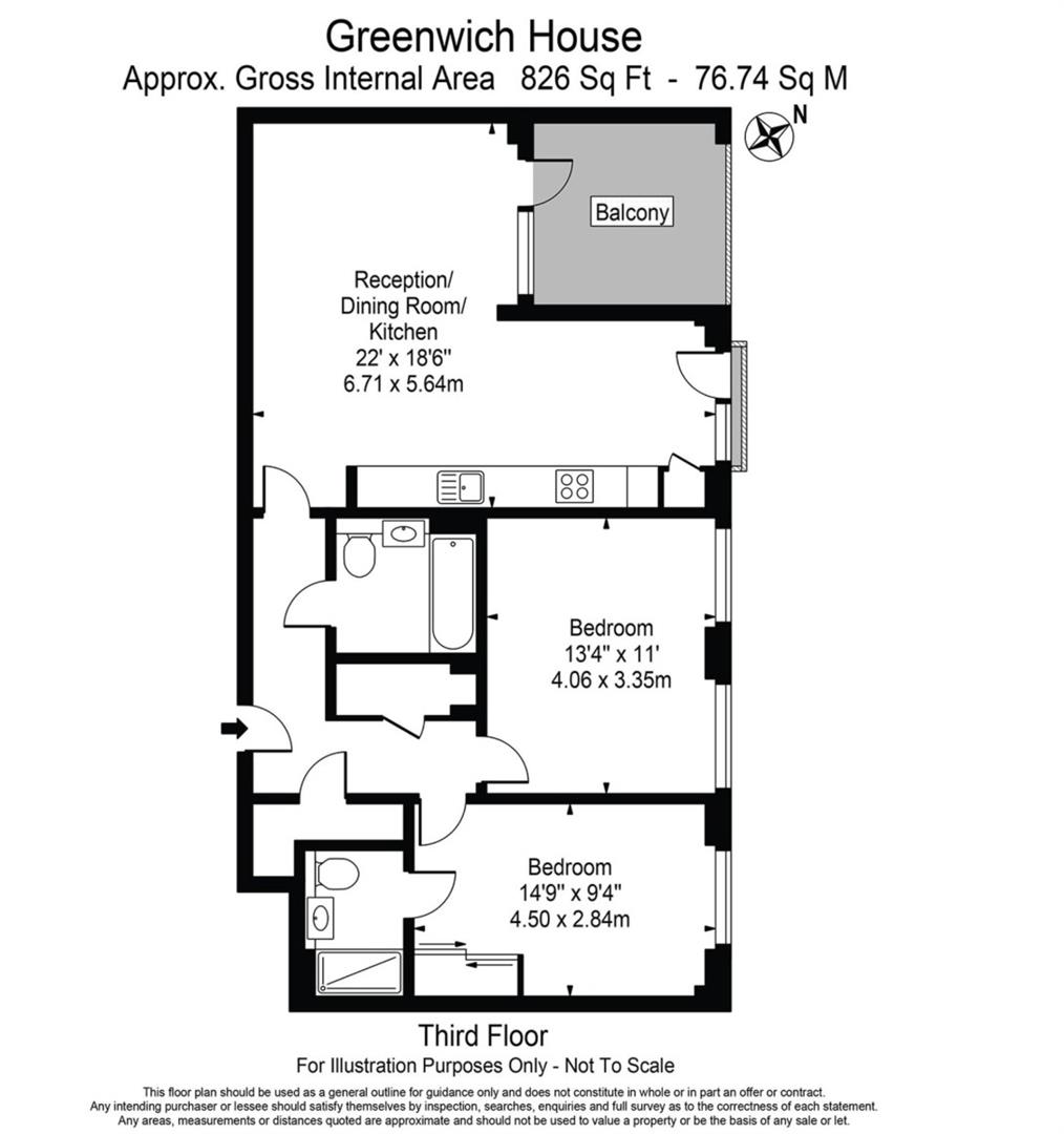 Flat 25, 75, Lismore Boulevard, London floorplan
