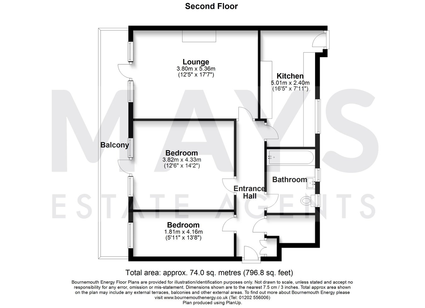 Flat 22, Durley Chine Court 36 West Cliff Road, Bournemouth floorplan