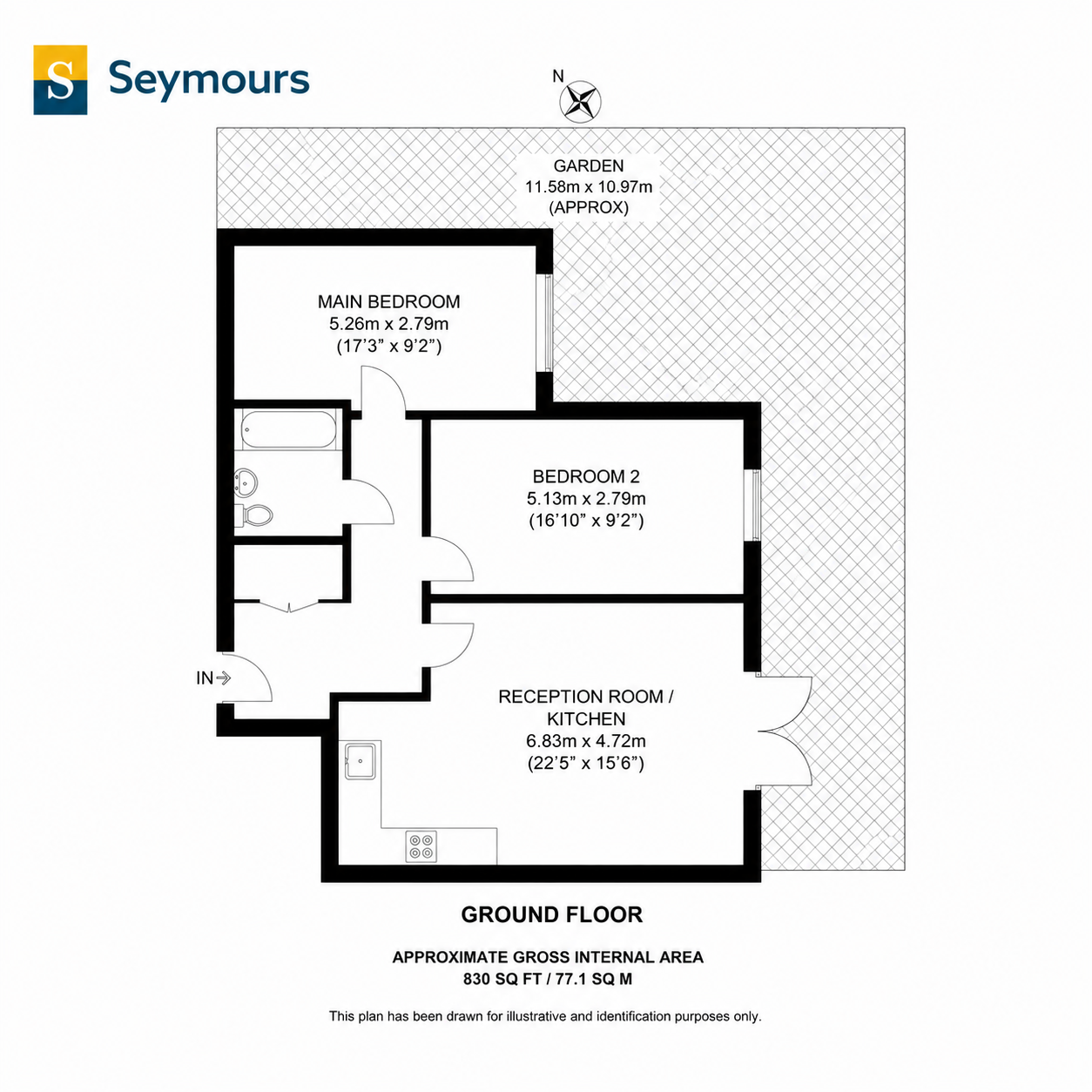 Flat 1, Wey Corner,, Walnut Tree Close, Surrey floorplan