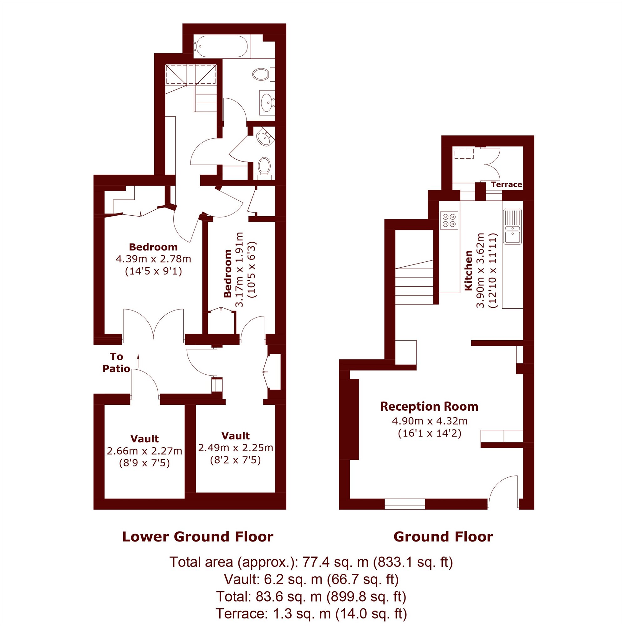 Flat 2, 26, St. Petersburgh Place, London floorplan