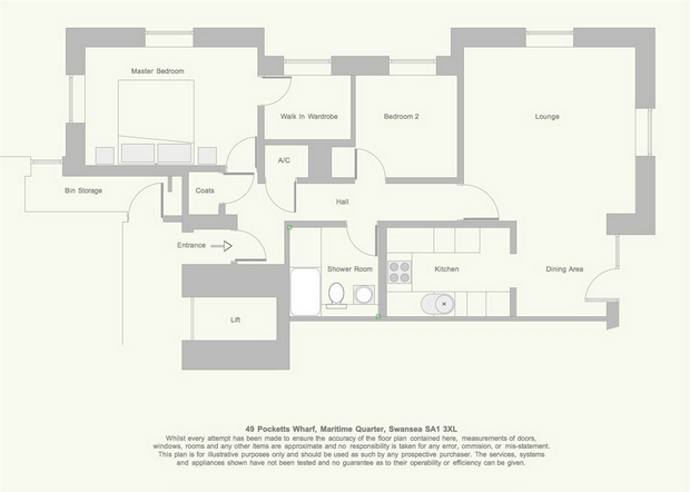 2 Bedrooms Flat for sale in Pocketts Wharf, Maritime Quarter, Swansea SA1