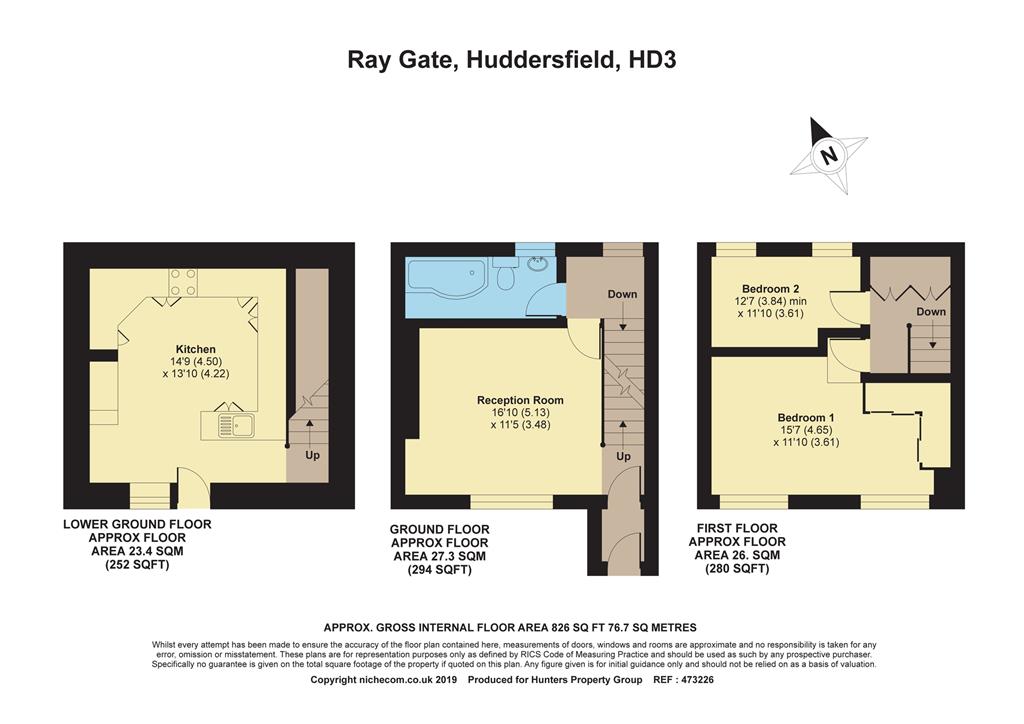 2 Bedrooms Terraced house for sale in Ray Gate, Huddersfield HD3