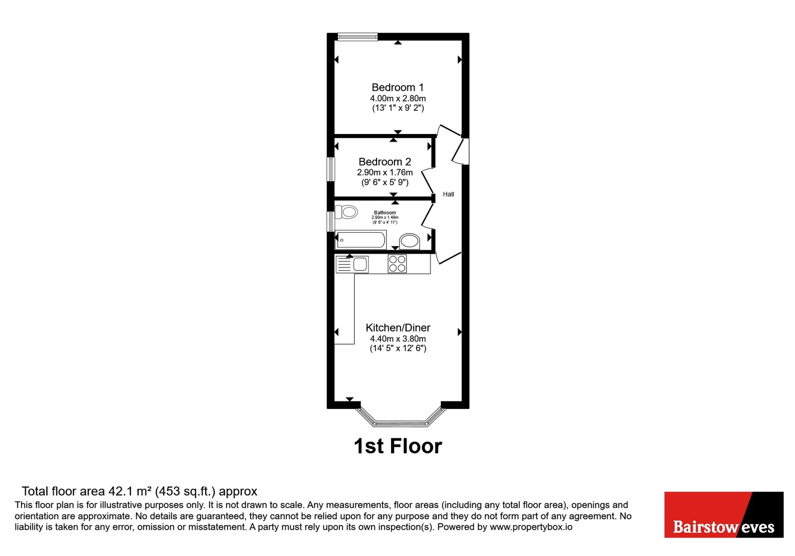 Flat 6, Subhaan House, 7, Junction Road, Romford floorplan