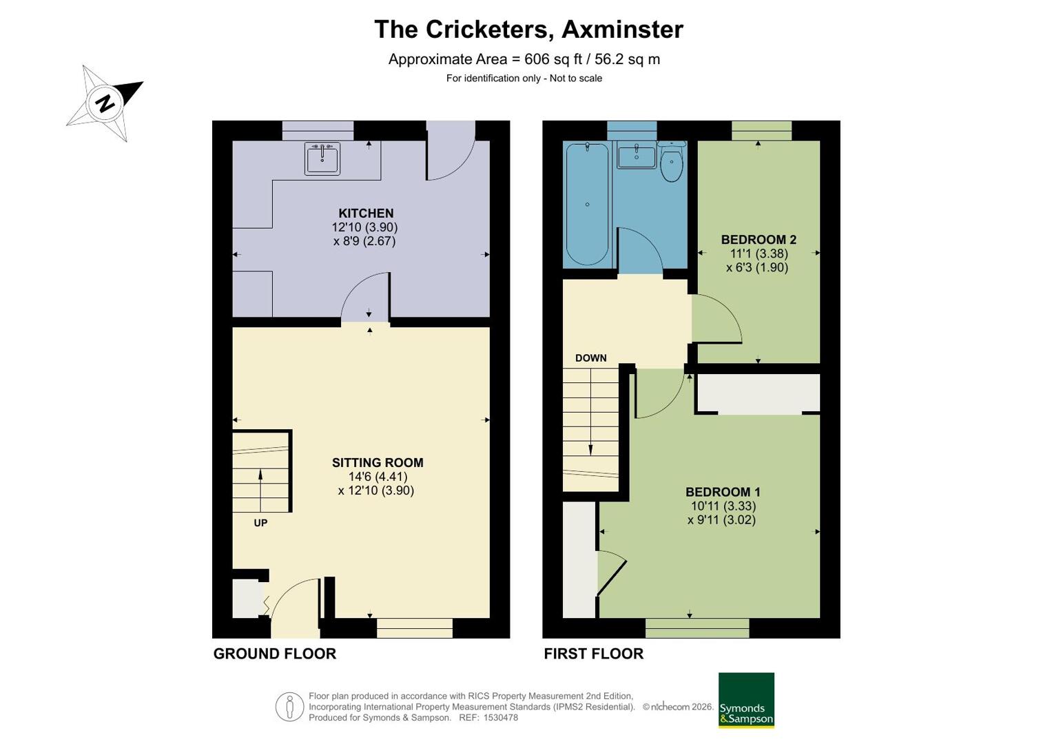 55, The Cricketers, Axminster floorplan