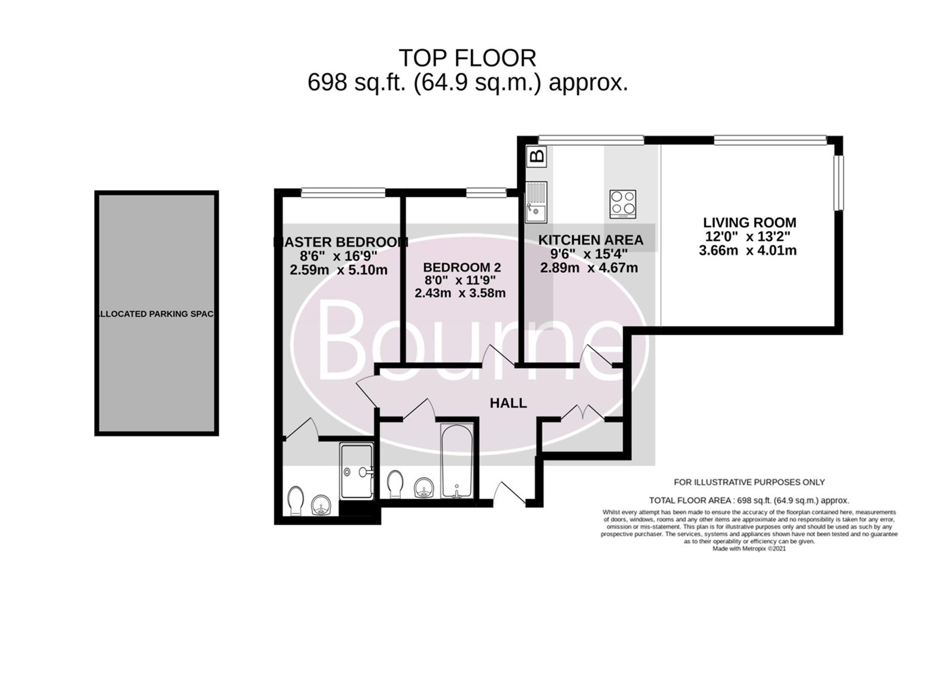 Flat 14, 172, Worplesdon Road, Guildford floorplan