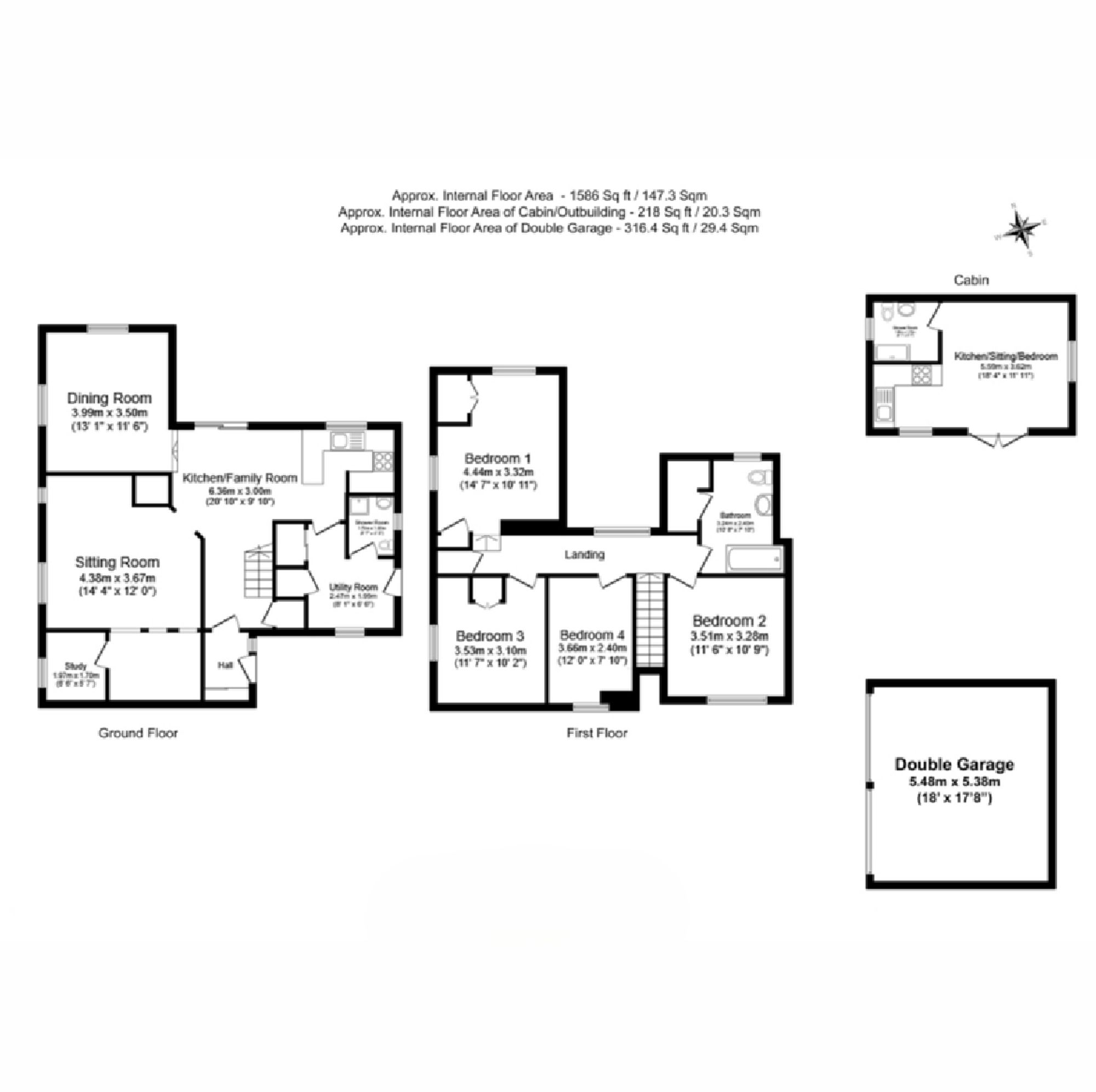 The Cottage Fowls Watering, Woodbridge floorplan