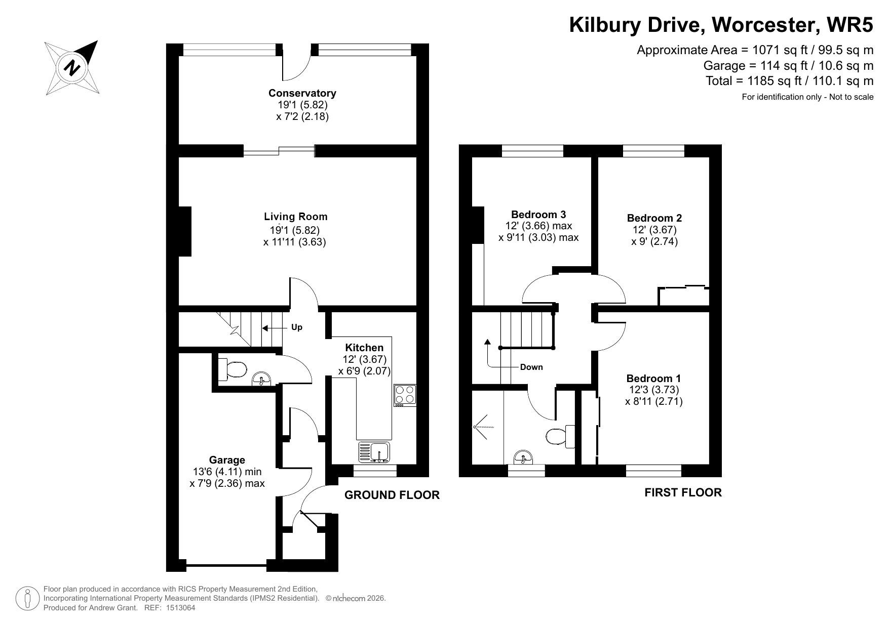 24, Kilbury Drive, Worcester floorplan