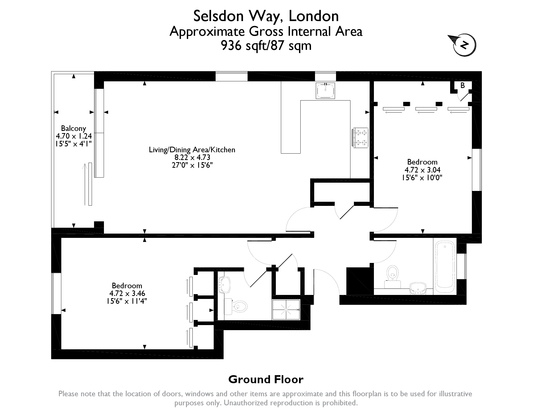 2 Bedrooms Flat to rent in Selsdon Way, London E14