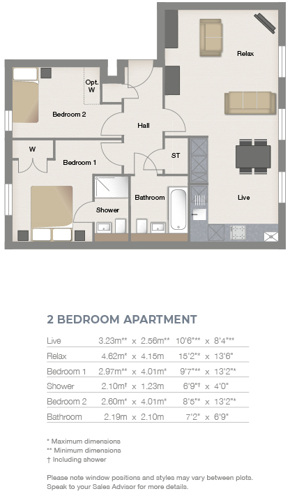 2 Bedrooms Flat for sale in 