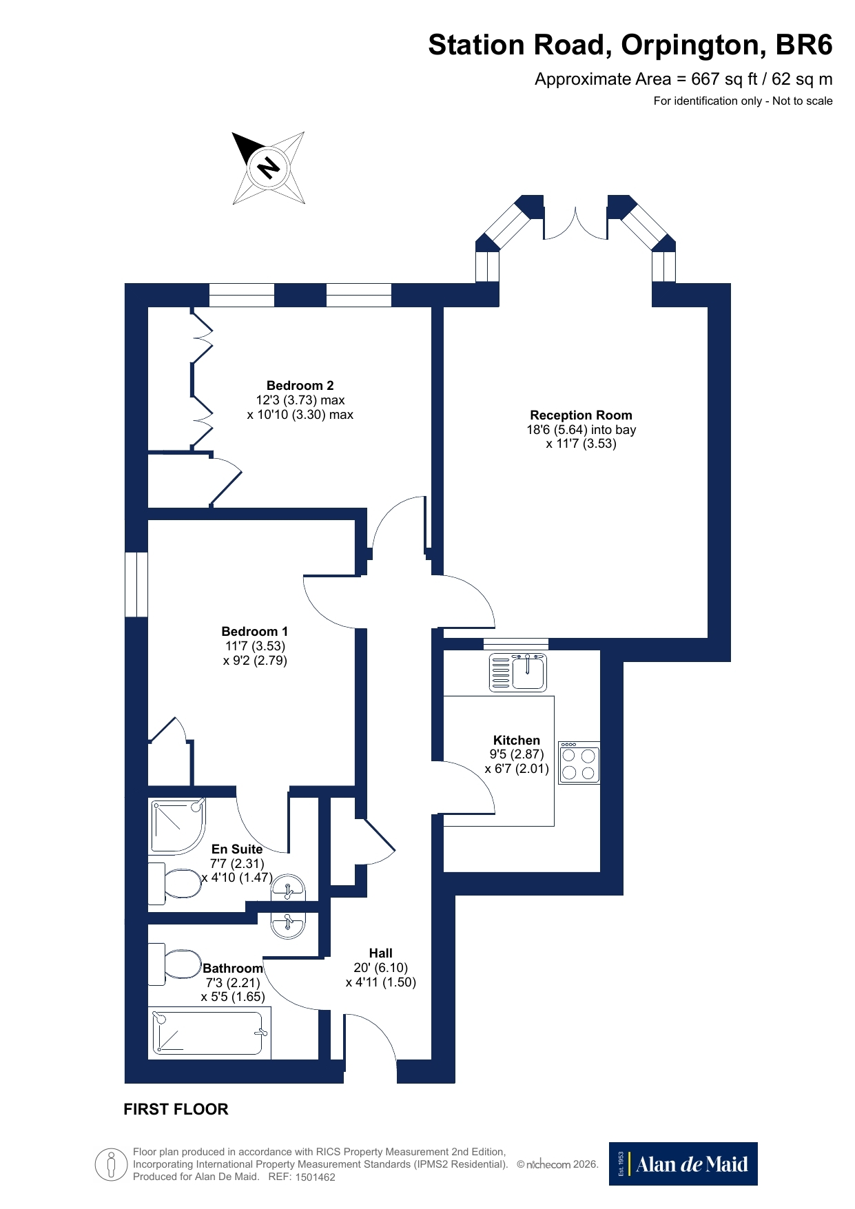 Flat 9, Knoll Court, 18, Station Road, Orpington floorplan