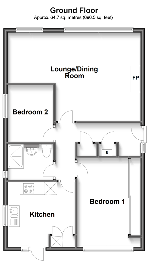 Little Bridges Close, Southwater, Horsham, West Sussex RH13, 2 bedroom bungalow for sale