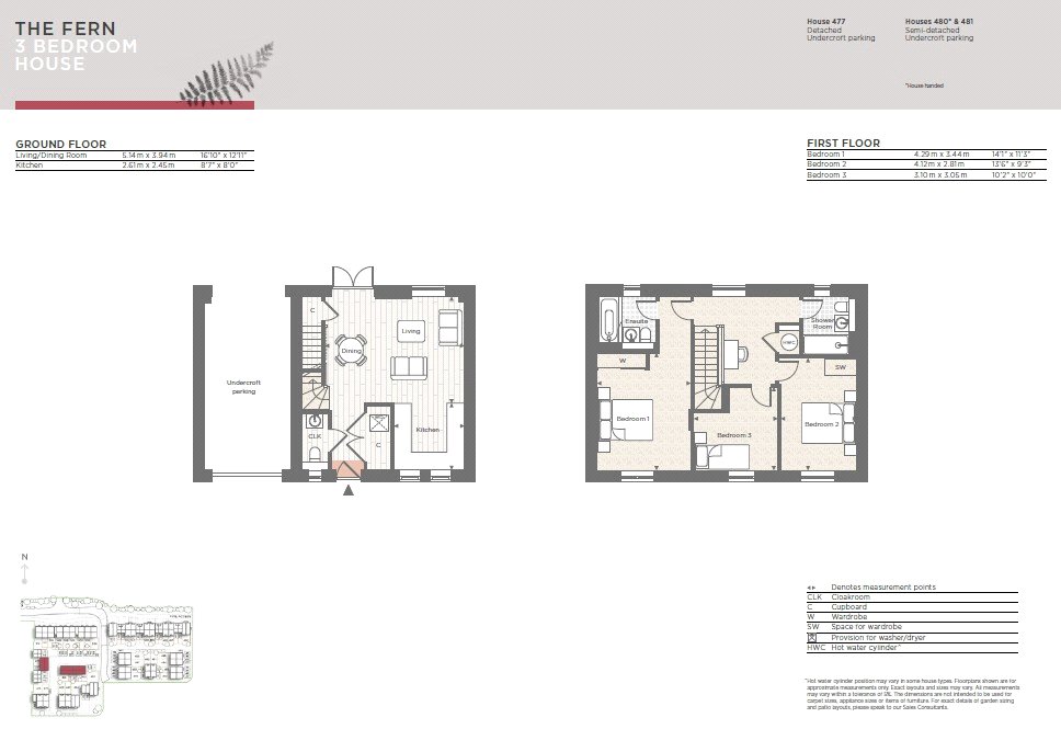 Plot 477 The Fern Pinewood Green,, Hartland Village, Fleet floorplan