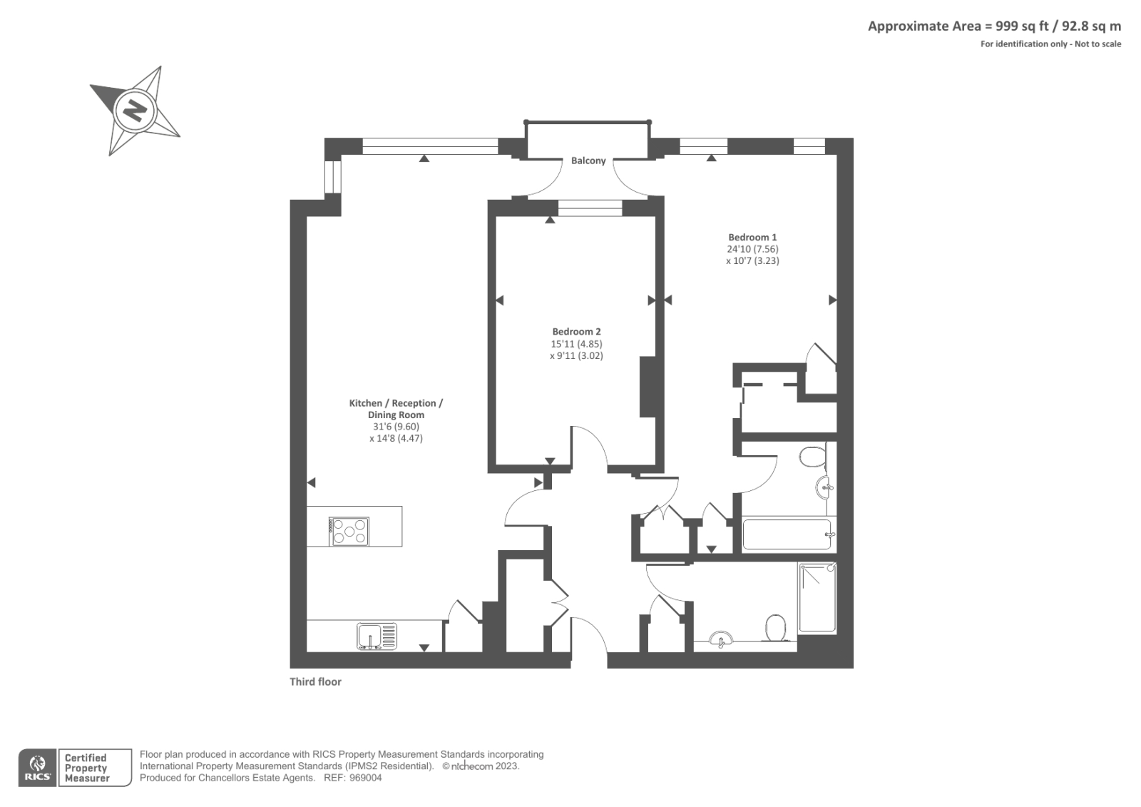 Flat 3.2 Pulse Apartments, 52, Lymington Road, London floorplan