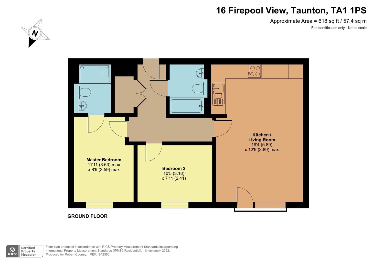 Firepool View, Taunton TA1, 2 bedroom flat for sale 61450376