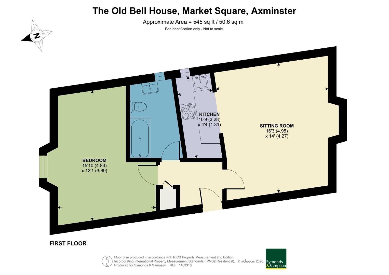 Flat 4, The Old Bell House, Axminster floorplan
