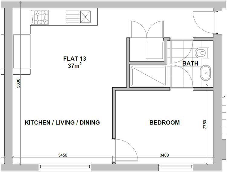 Flat 13, Ashford Yard, 145a, Ashford Road, EASTBOURNE floorplan