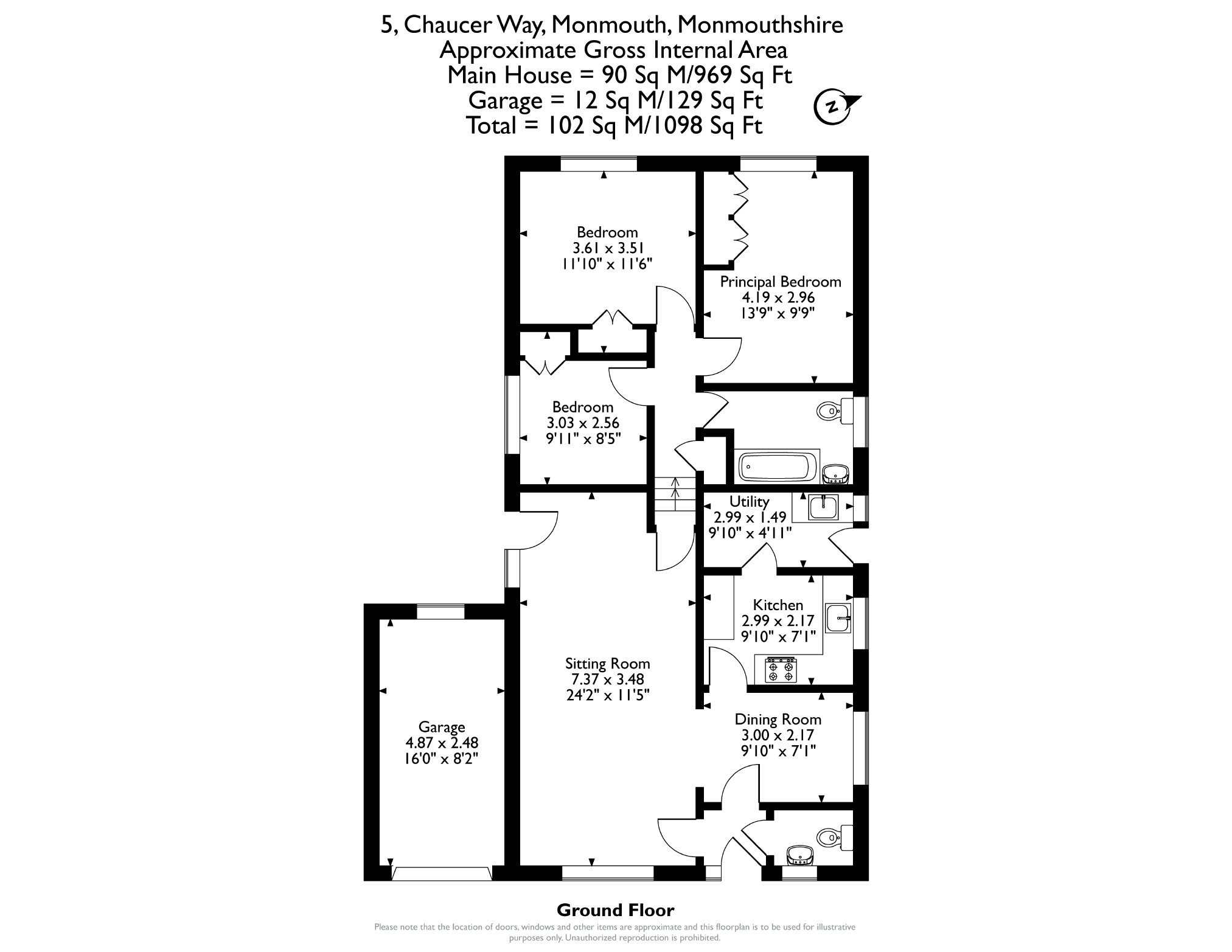 5, Chaucer Way, Osbaston, Monmouth floorplan