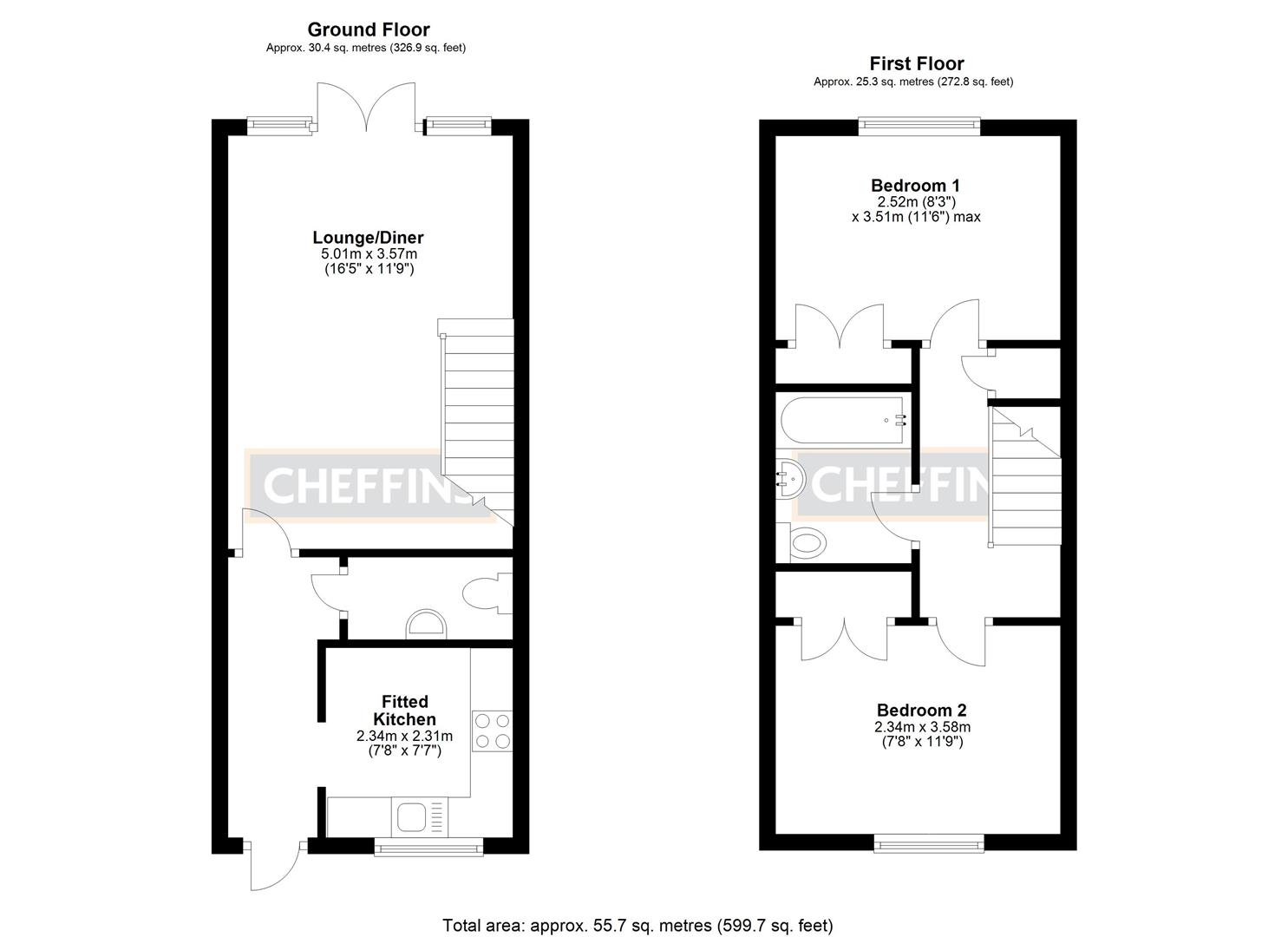 The Brook, Sutton, Ely CB6, 2 bedroom terraced house for sale