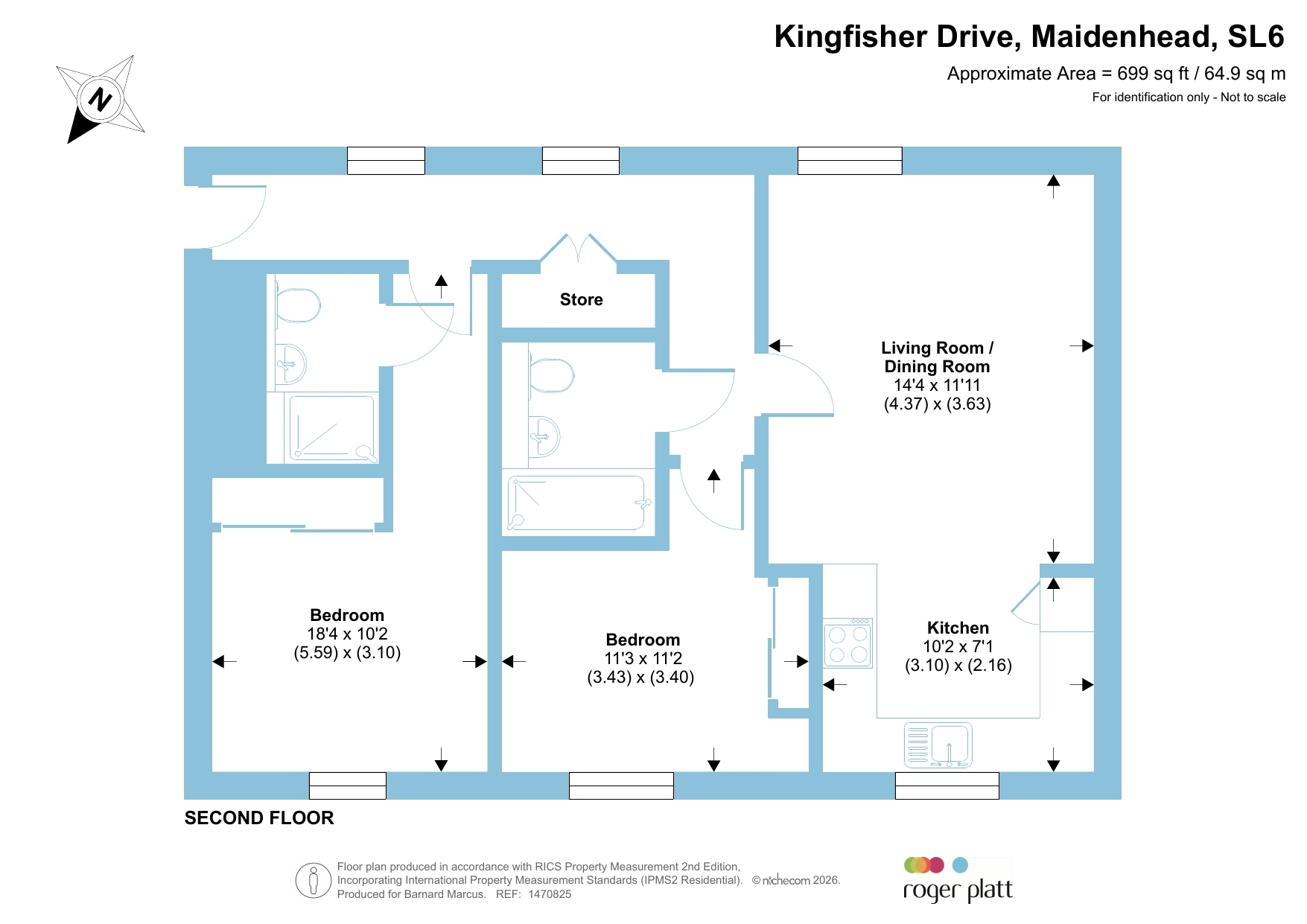 Flat 4, Regatta Place, 55, Kingfisher Drive, Maidenhead floorplan