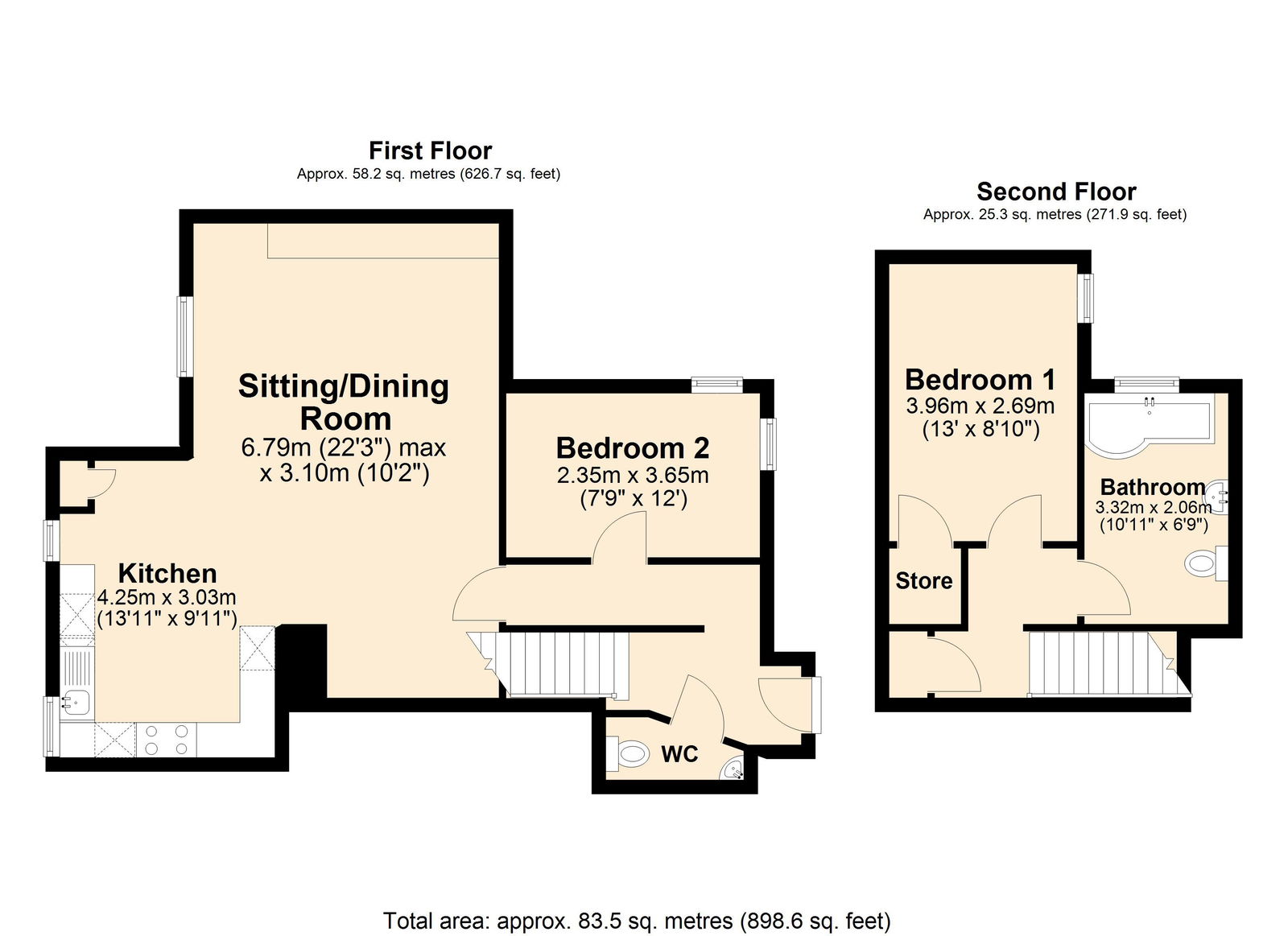 42,Apartment 6, Matlock Green, Matlock floorplan