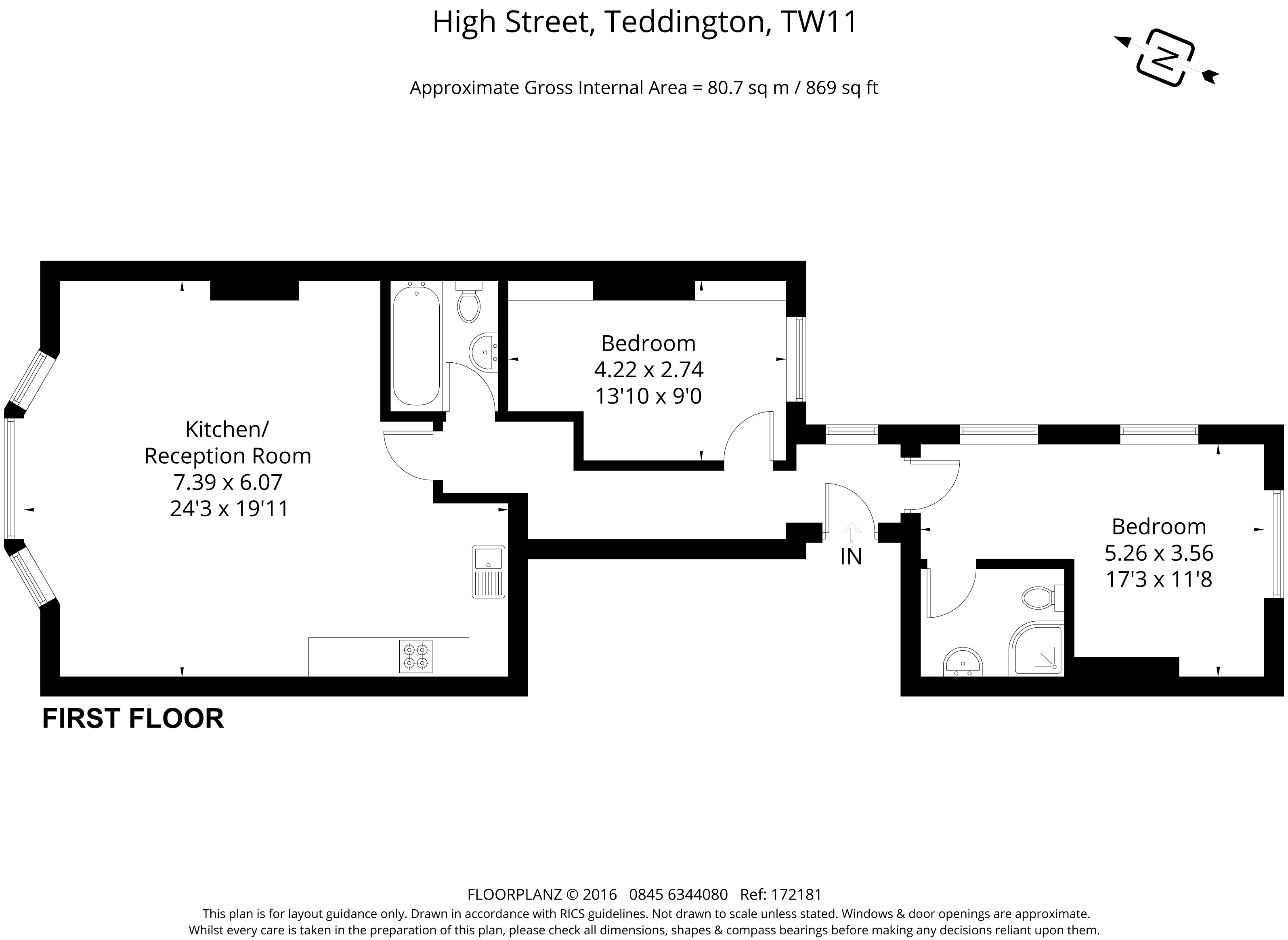 2 Bedrooms Flat to rent in High Street, Teddington TW11