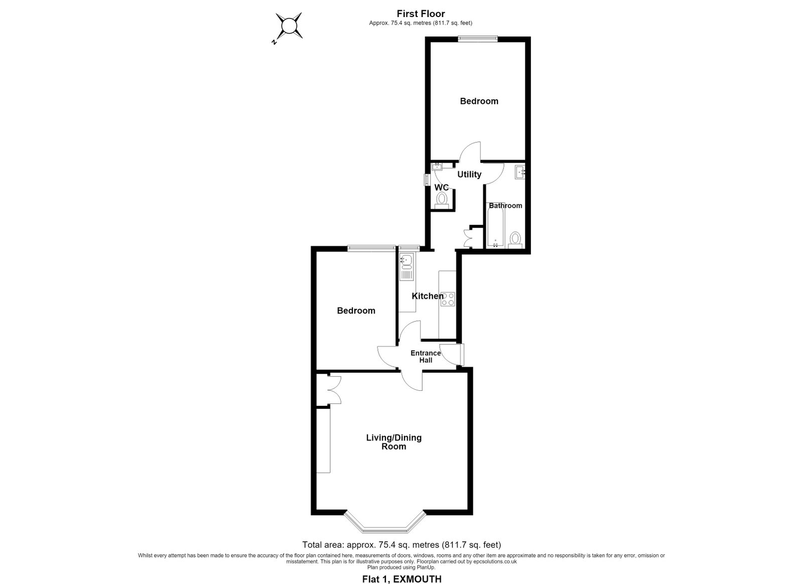 7,Flat 1, The Beacon, Exmouth floorplan