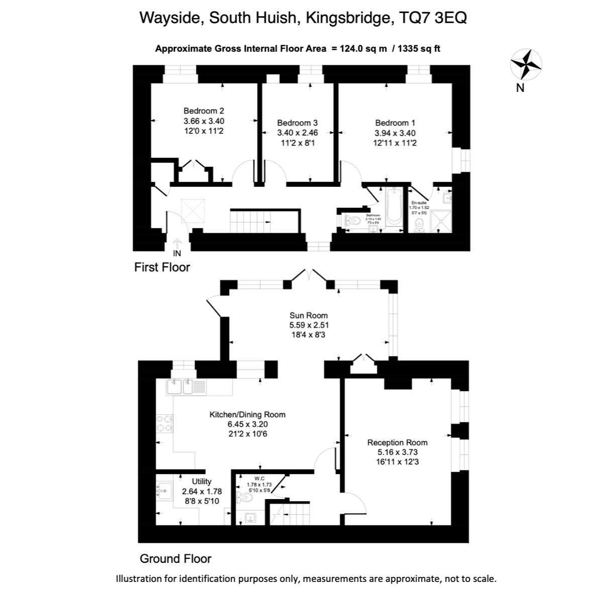 Wayside, South Huish floorplan