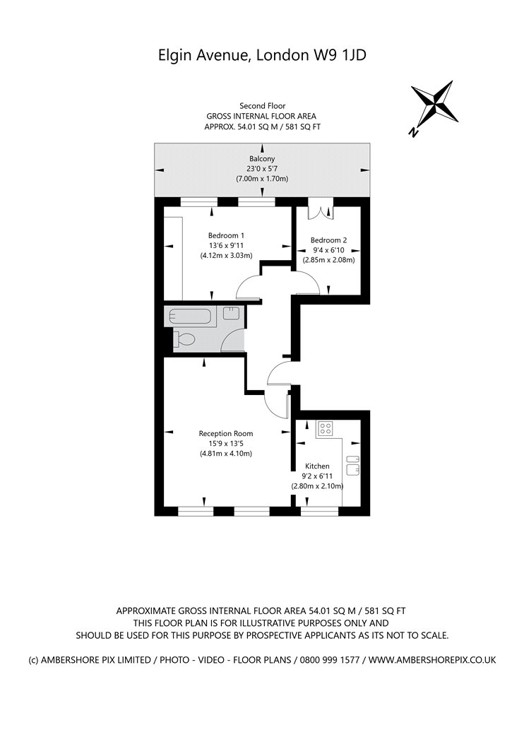 Flat 6, 260, Elgin Avenue, London floorplan