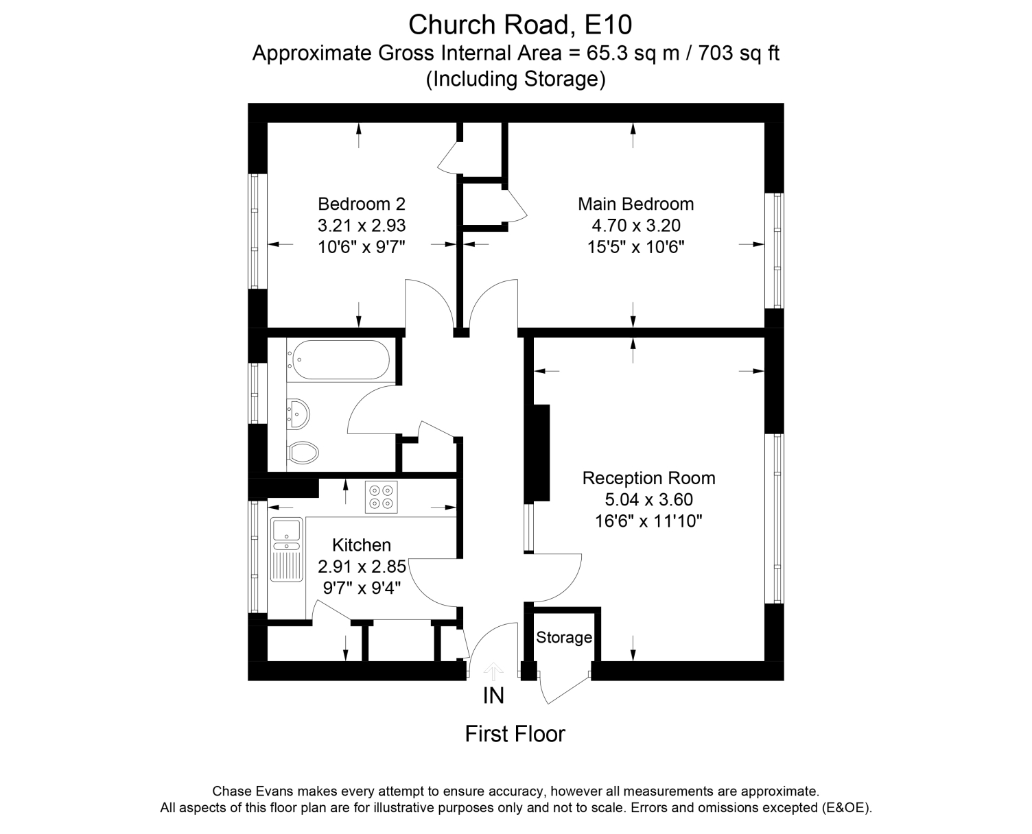 Flat 10, 42, Ryder Court, Leyton floorplan
