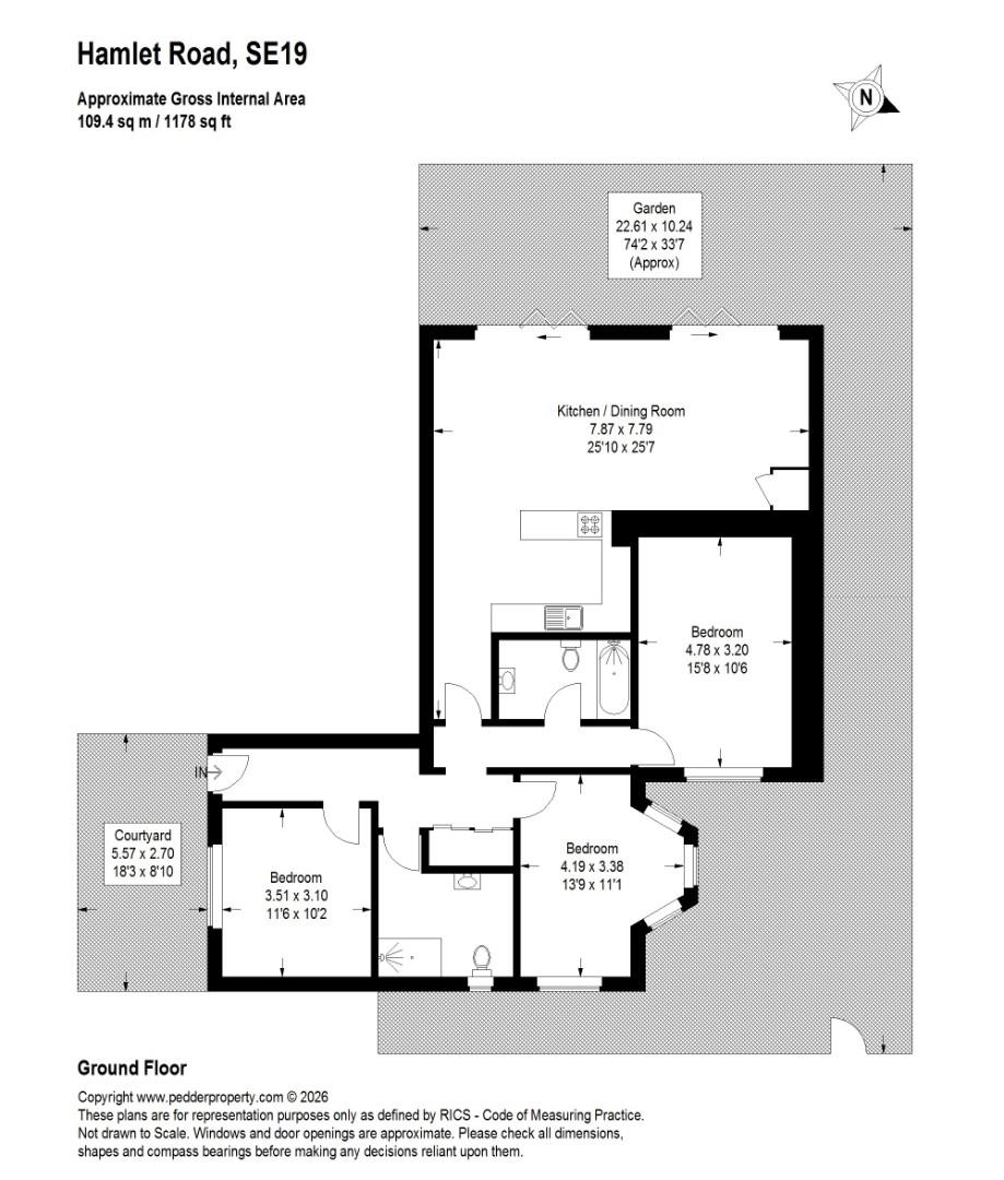 Flat A, 9, Hamlet Road, London floorplan