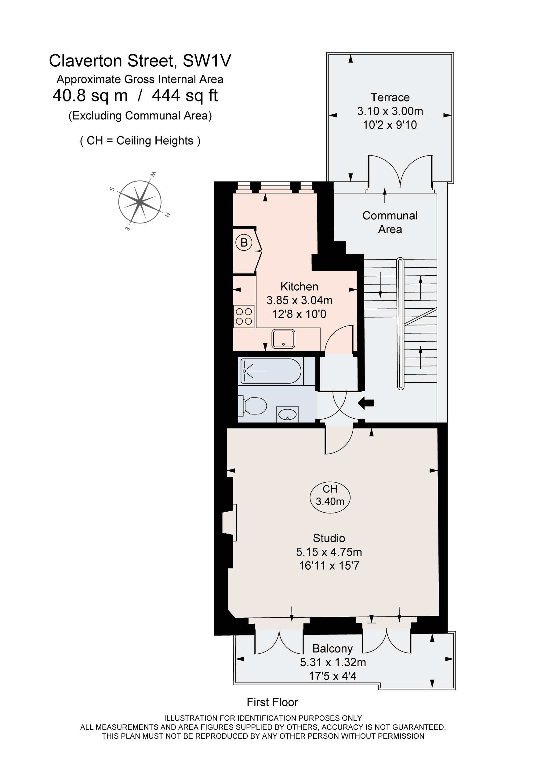 C, 3, Claverton Street, London floorplan